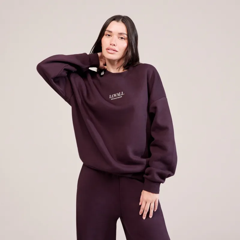 Organic Oversized Sweatshirt Second Nature - Wine sold by LOVALL