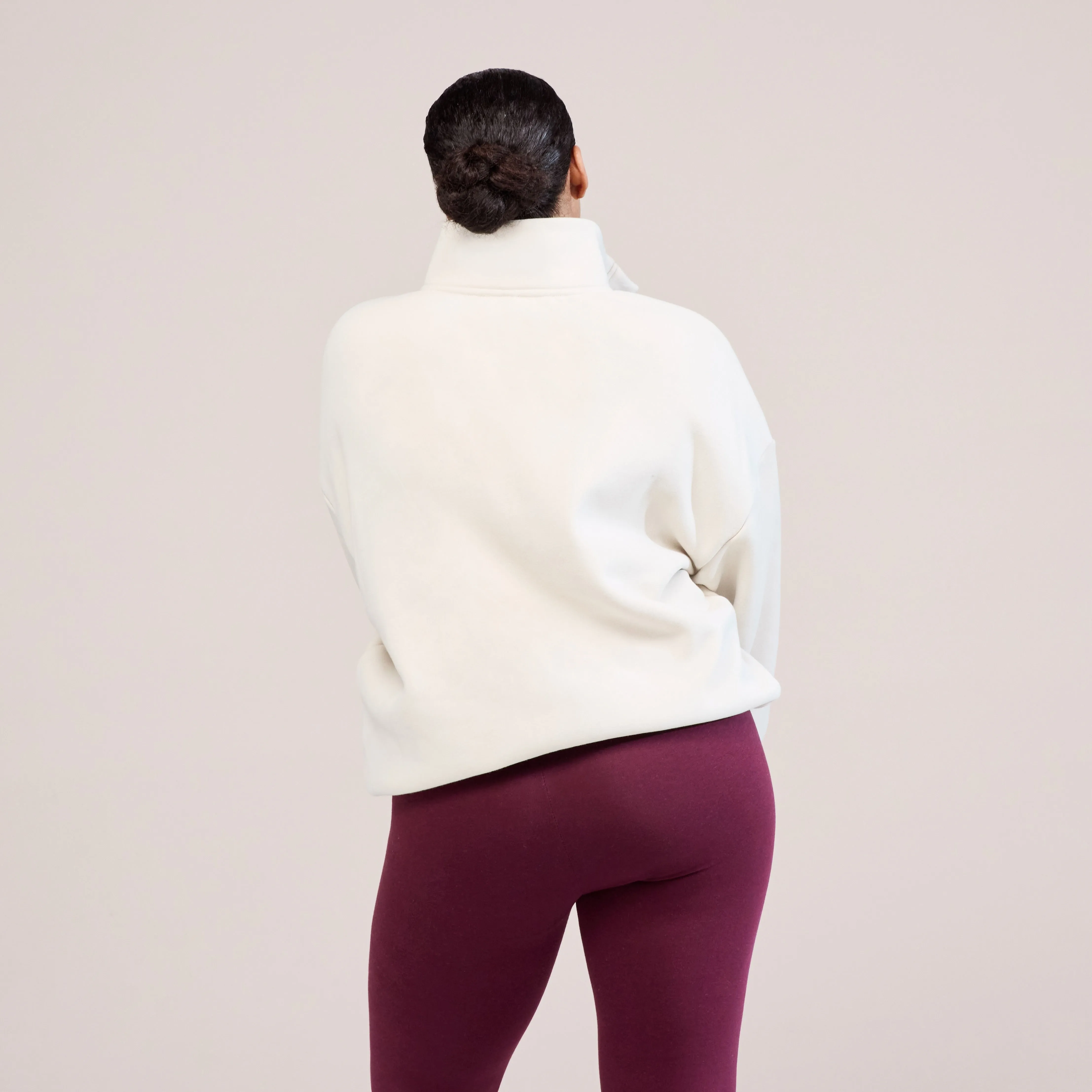 Curve Heavyweight 1/4 Zip Sweatshirt - Ecru sold by LOVALL product image thumbnail 3