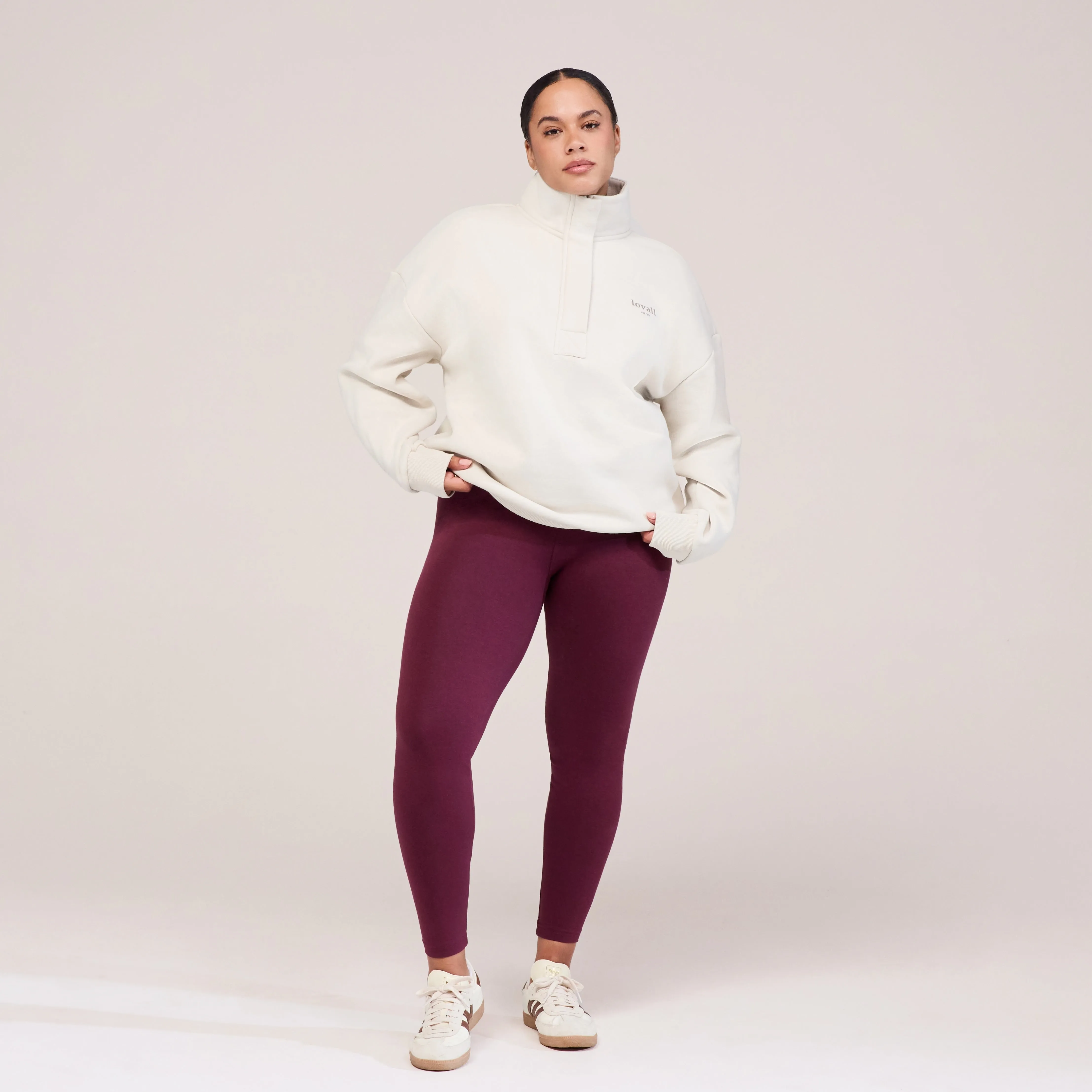 Curve Heavyweight 1/4 Zip Sweatshirt - Ecru sold by LOVALL product image thumbnail 5