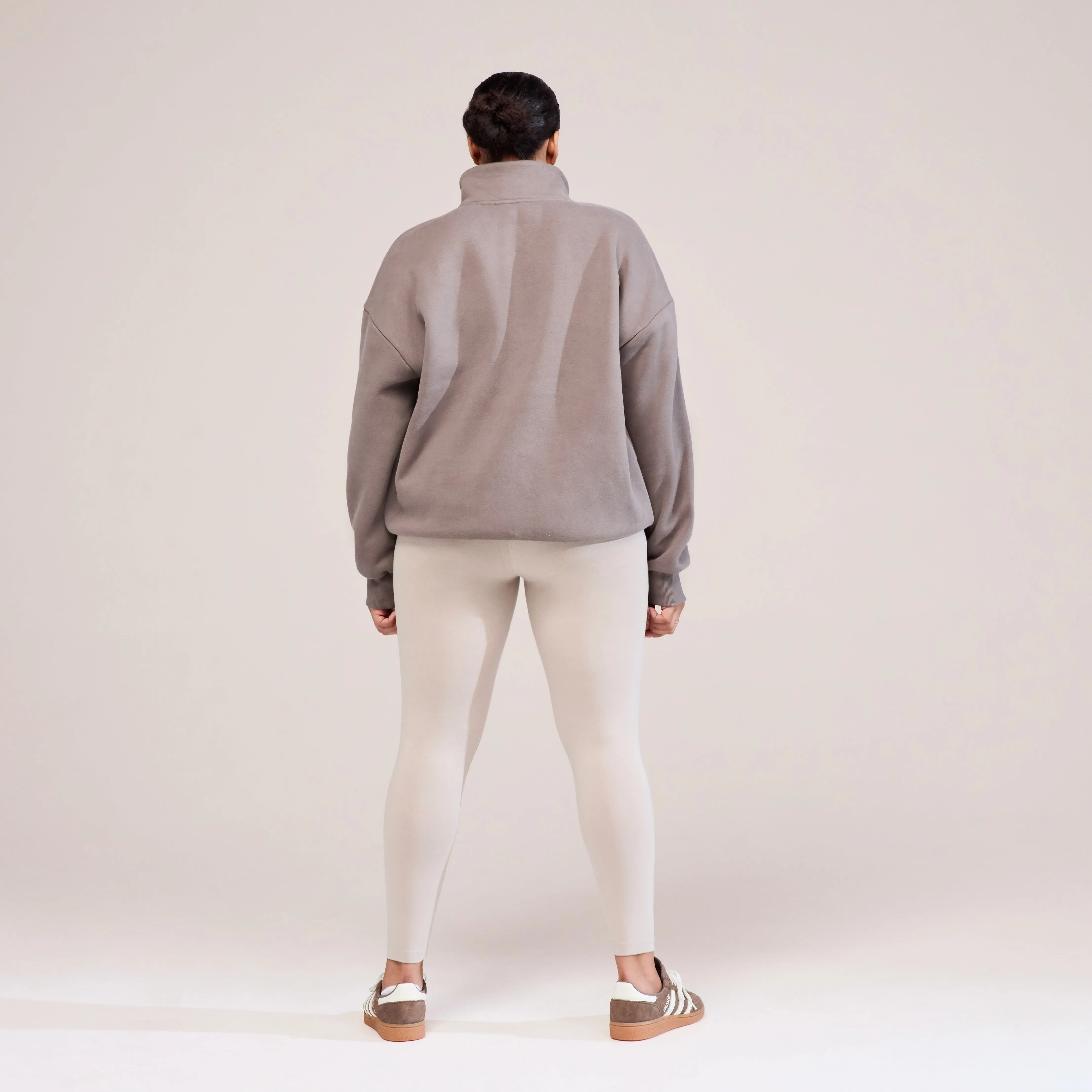 Curve Heavyweight 1/4 Zip Sweatshirt - Mocha sold by LOVALL product image thumbnail 3