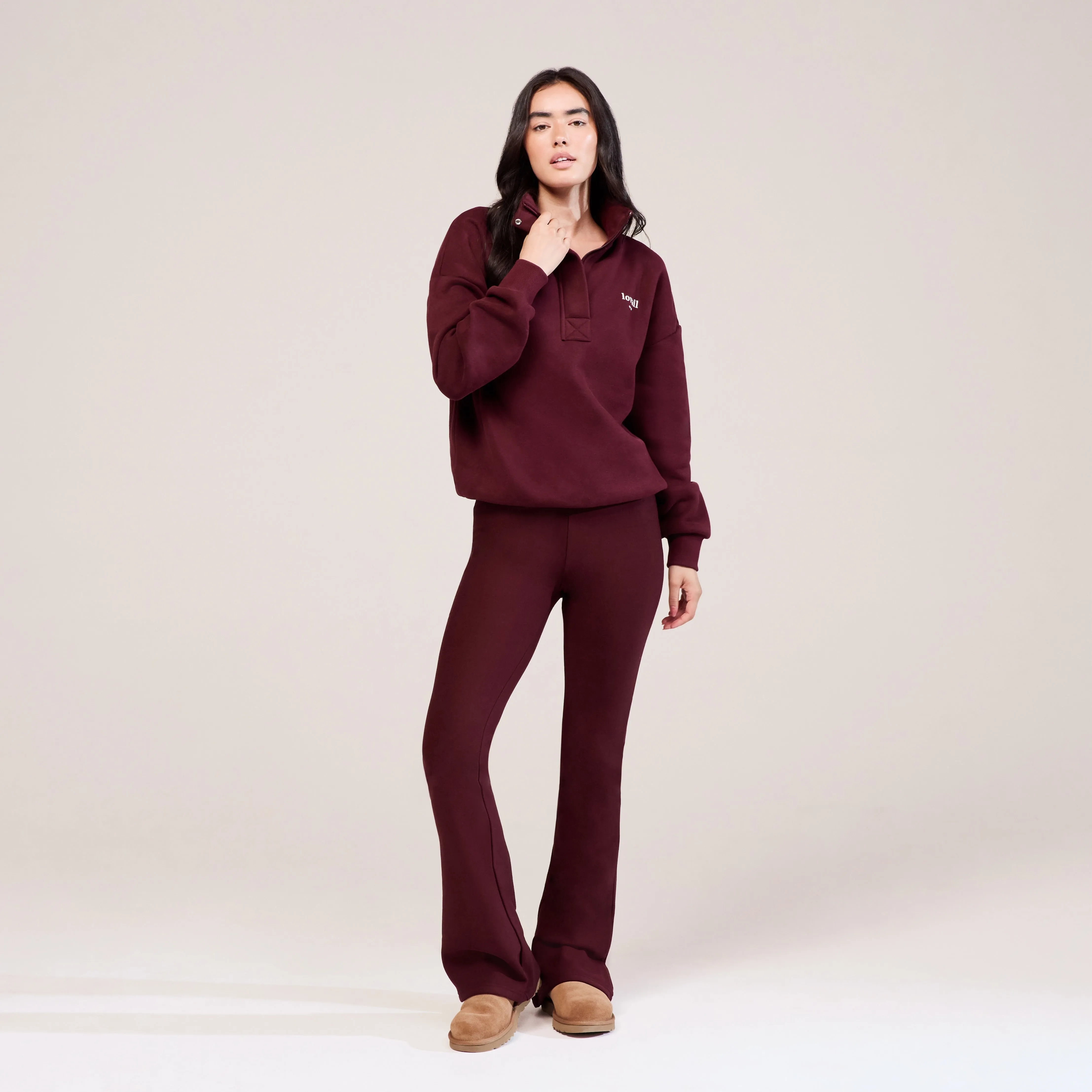 Heavyweight 1/4 Zip Sweatshirt - Burgundy sold by LOVALL product image thumbnail 3