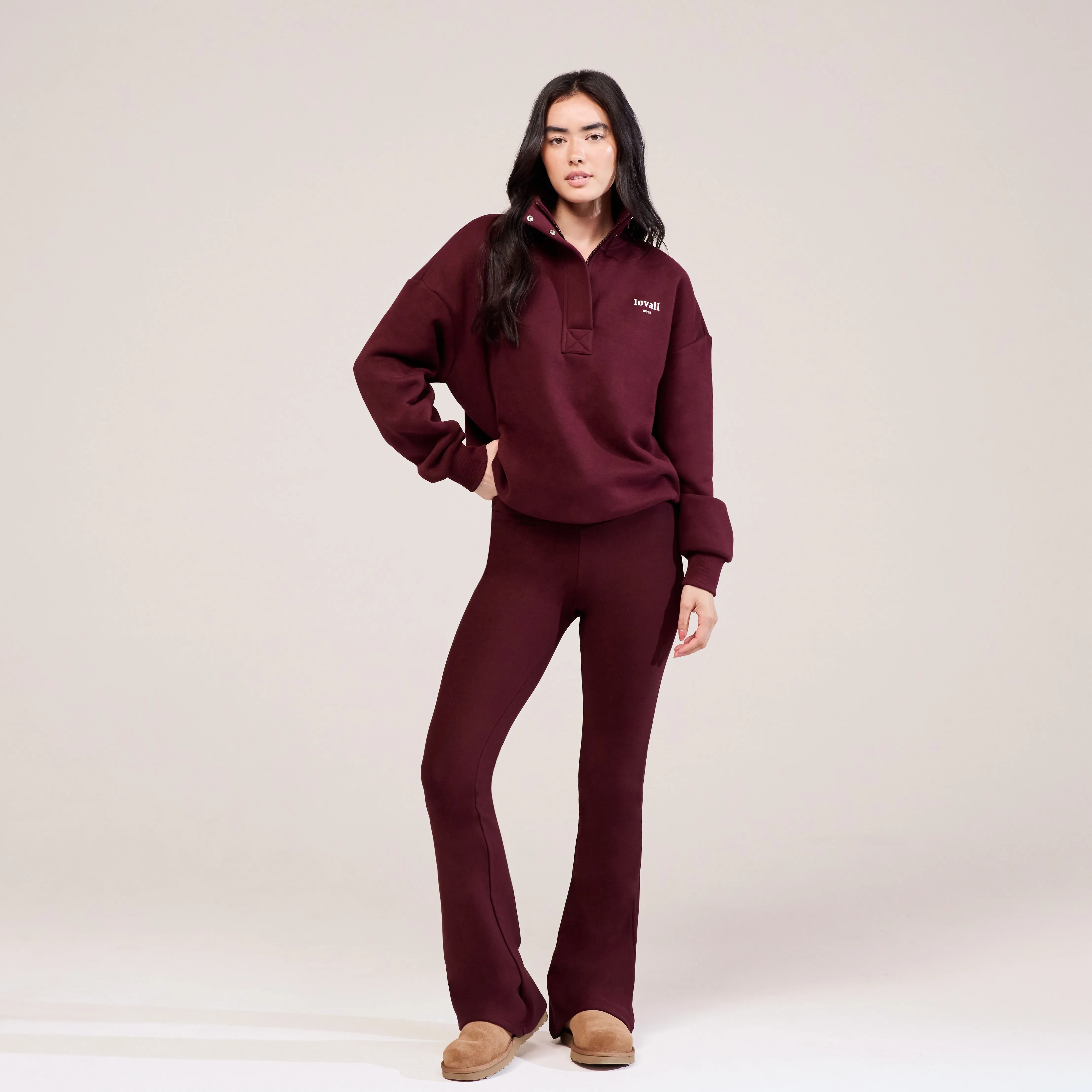 Heavyweight 1/4 Zip Sweatshirt - Burgundy sold by LOVALL
