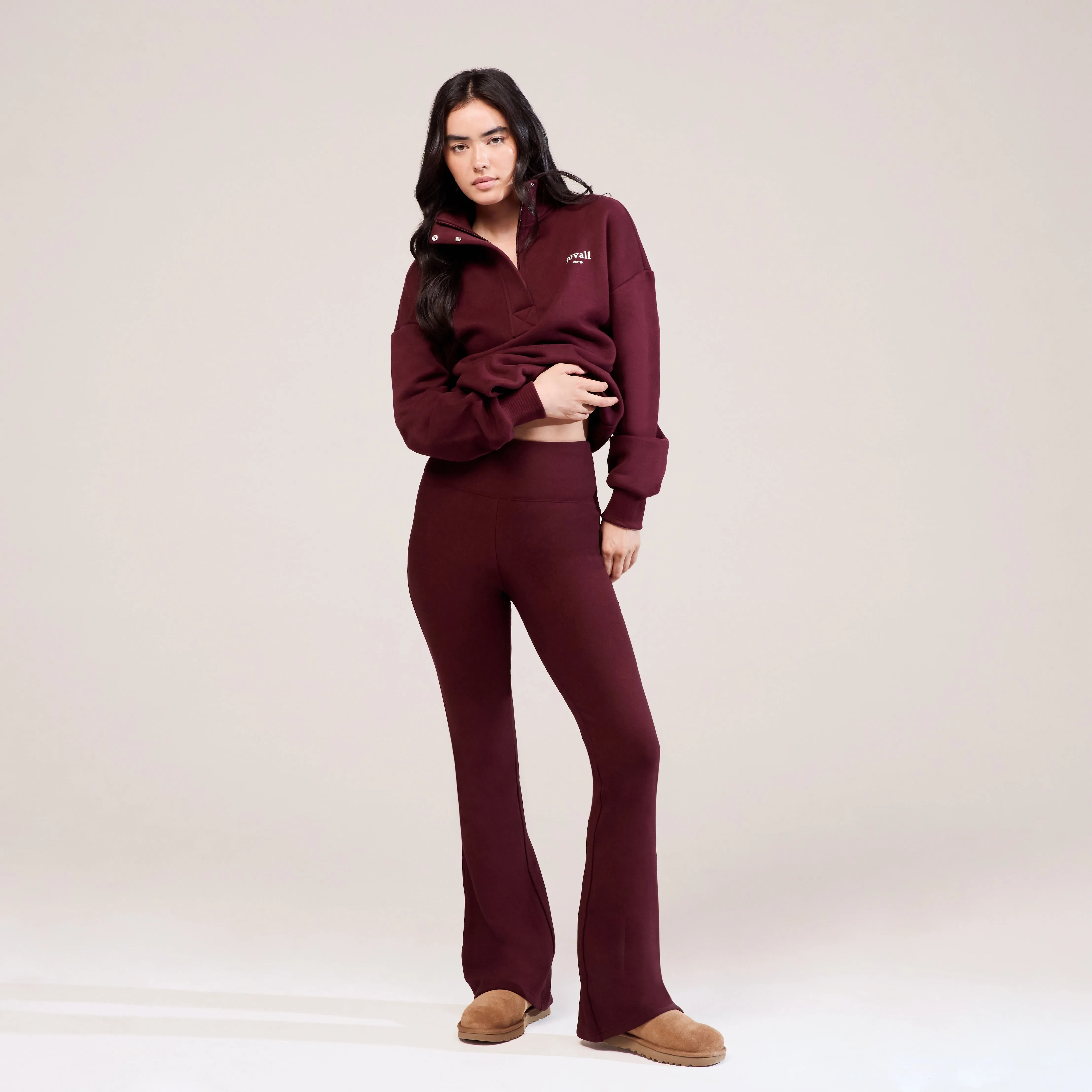 Heavyweight 1/4 Zip Sweatshirt - Burgundy sold by LOVALL product image thumbnail 2
