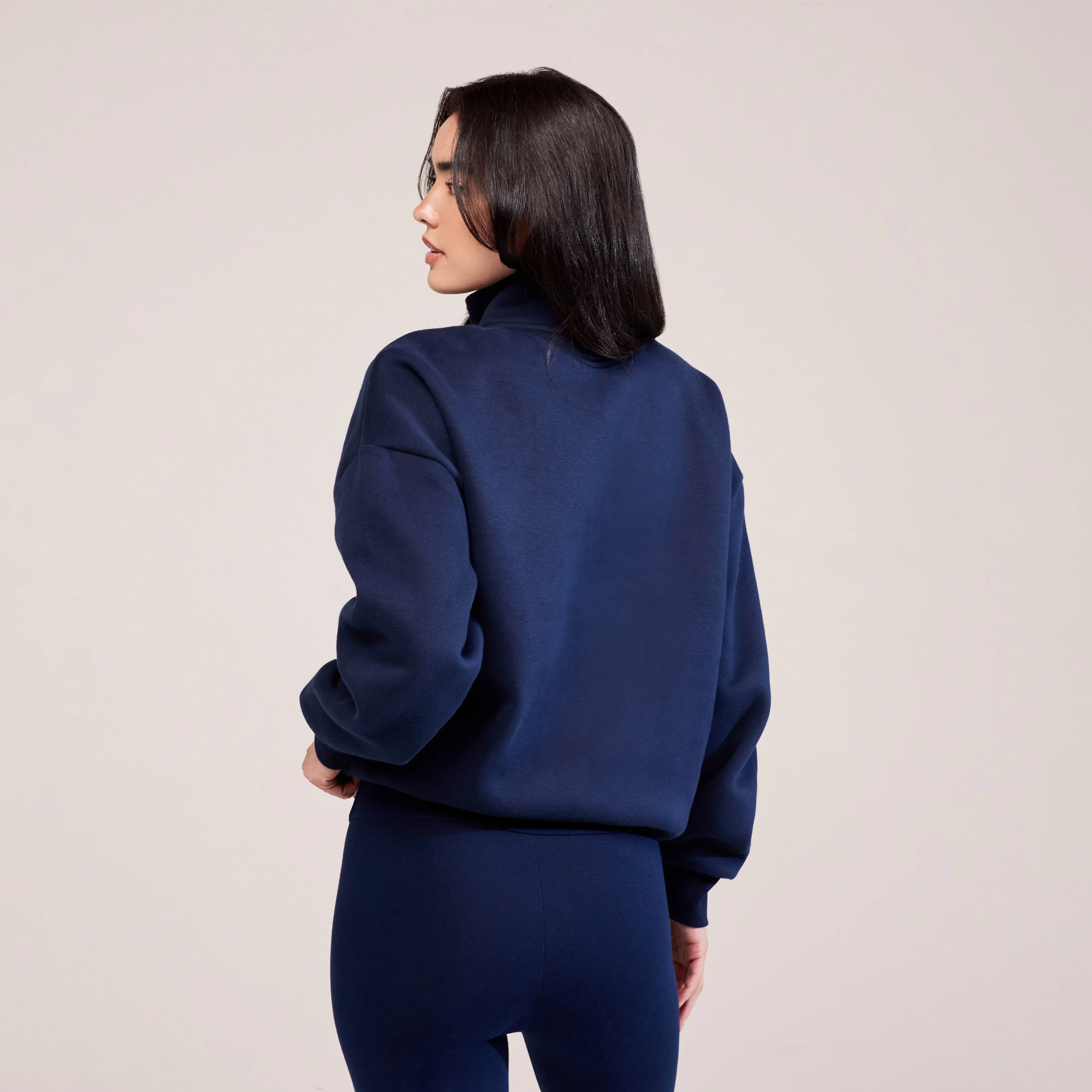 Heavyweight 1/4 Zip Sweatshirt - Navy sold by LOVALL product image thumbnail 3