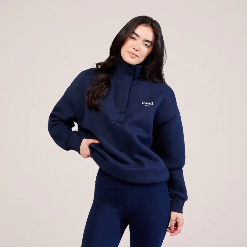 Heavyweight 1/4 Zip Sweatshirt - Navy sold by LOVALL