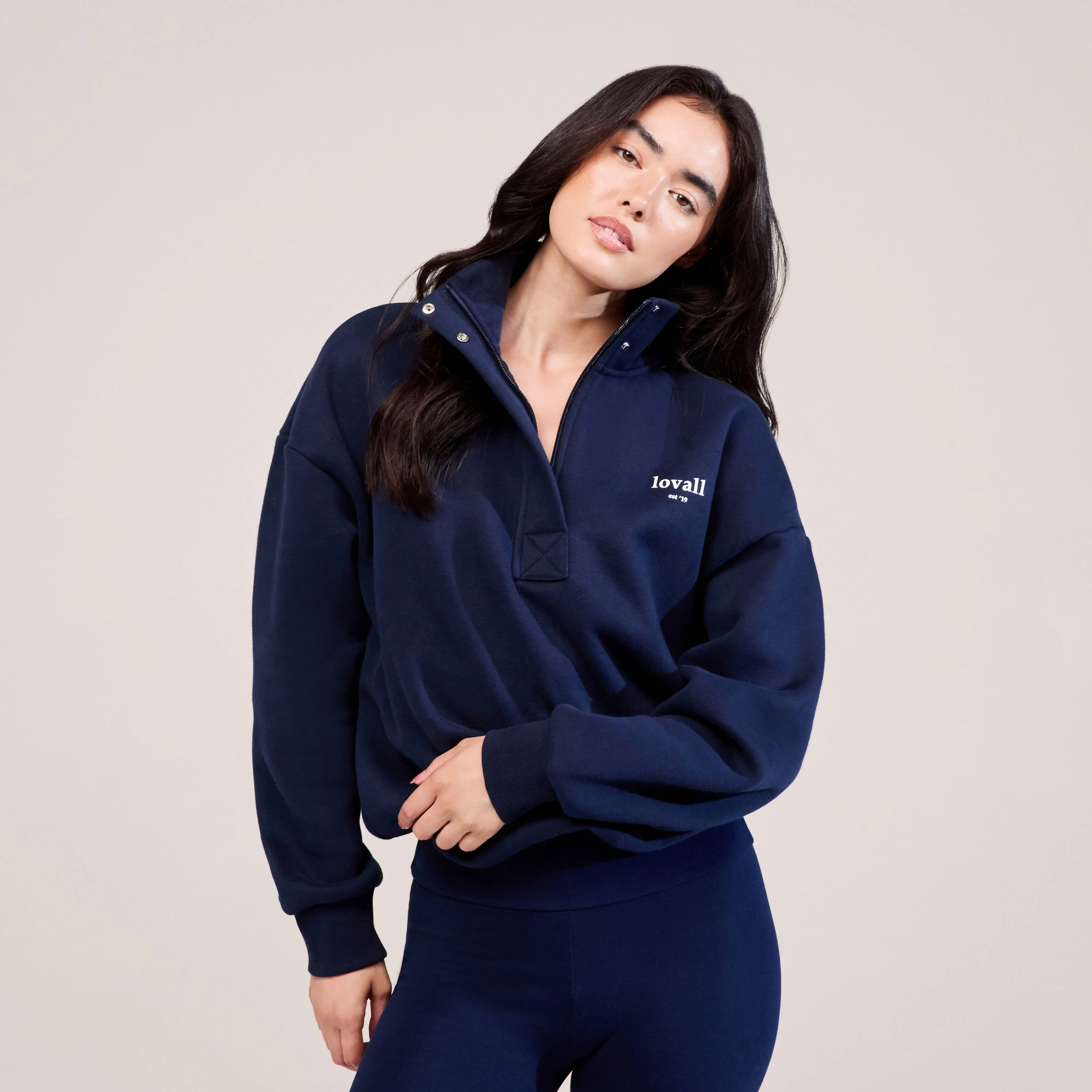 Heavyweight 1/4 Zip Sweatshirt - Navy sold by LOVALL product image thumbnail 5