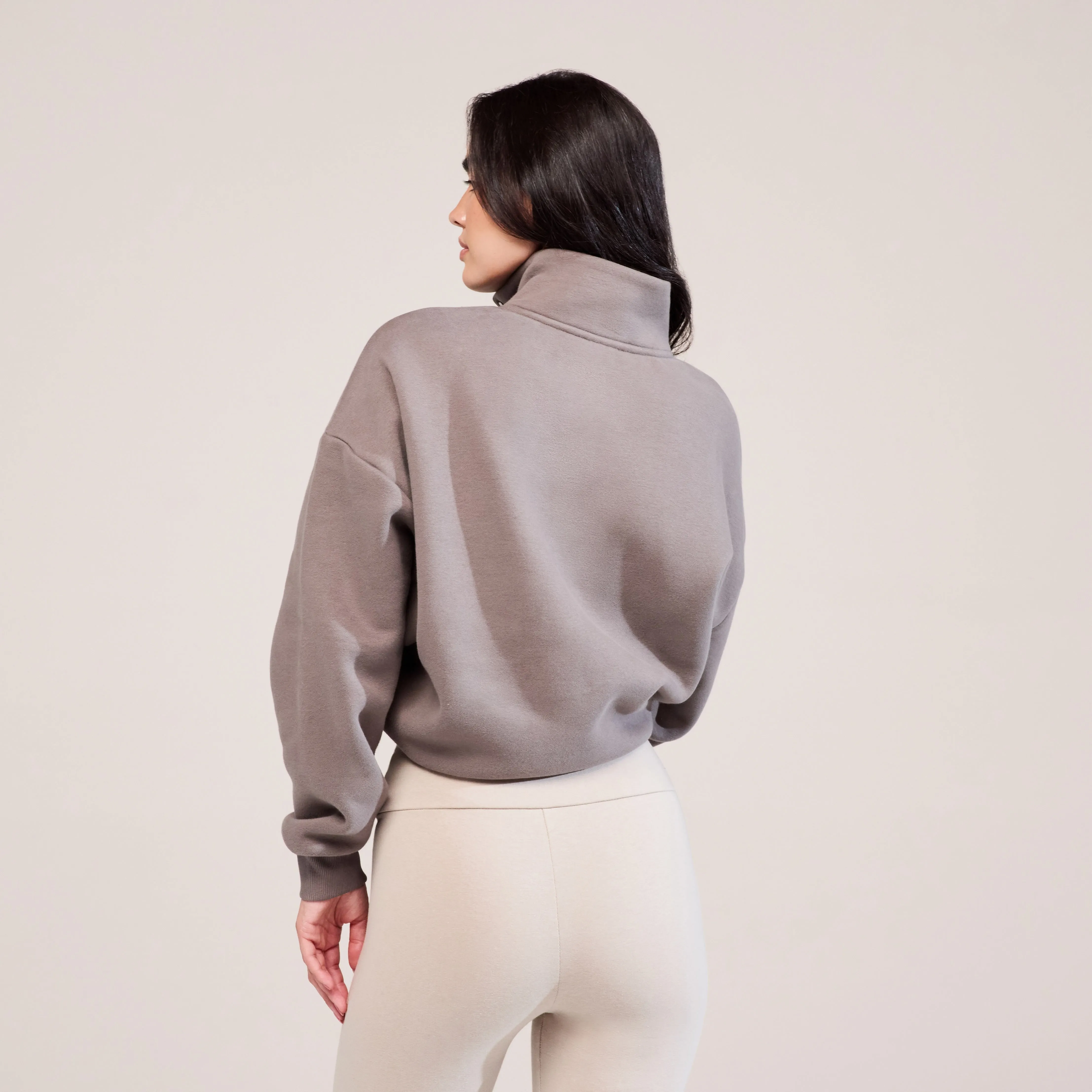 Heavyweight 1/4 Zip Sweatshirt - Mocha sold by LOVALL product image thumbnail 3