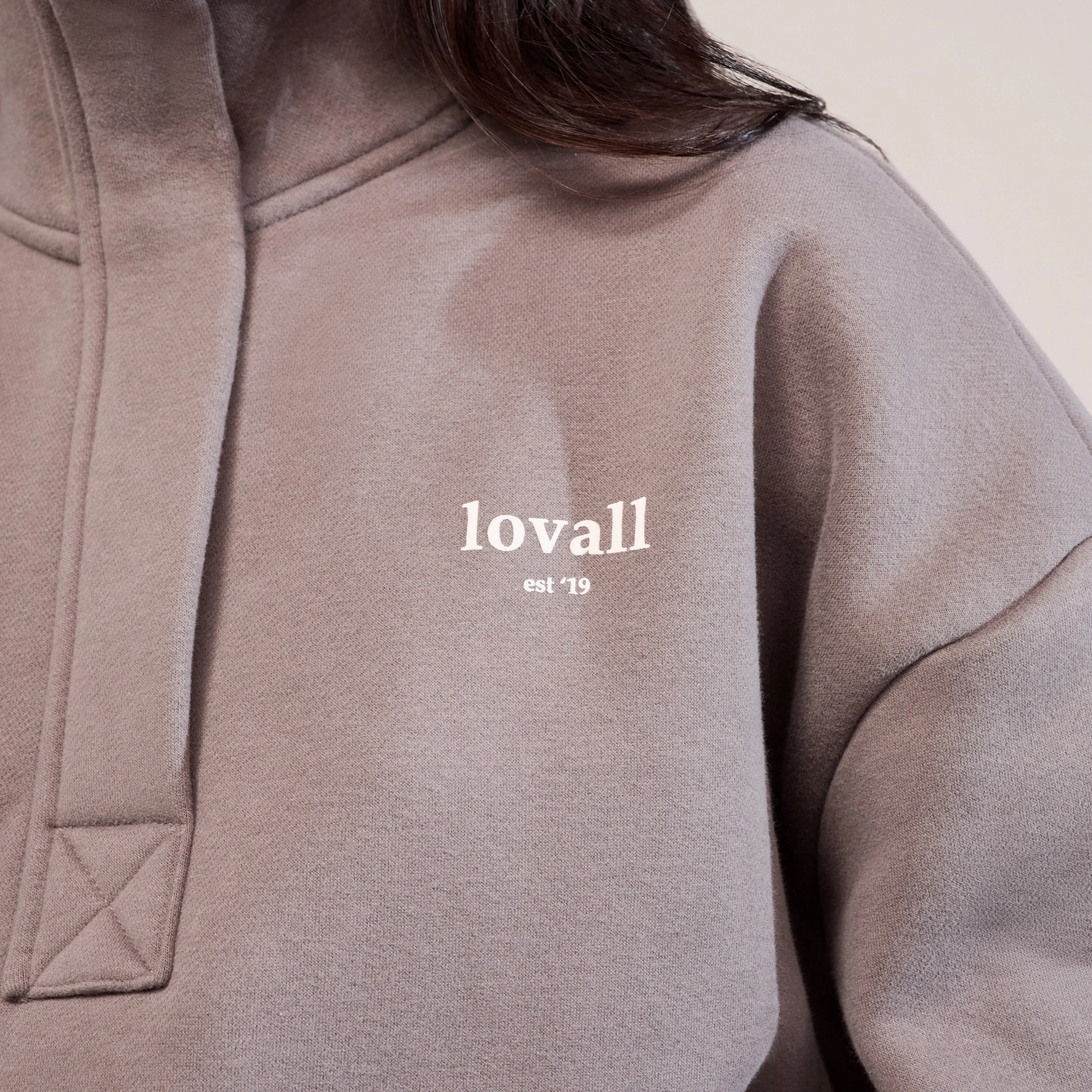 Heavyweight 1/4 Zip Sweatshirt - Mocha sold by LOVALL product image thumbnail 4