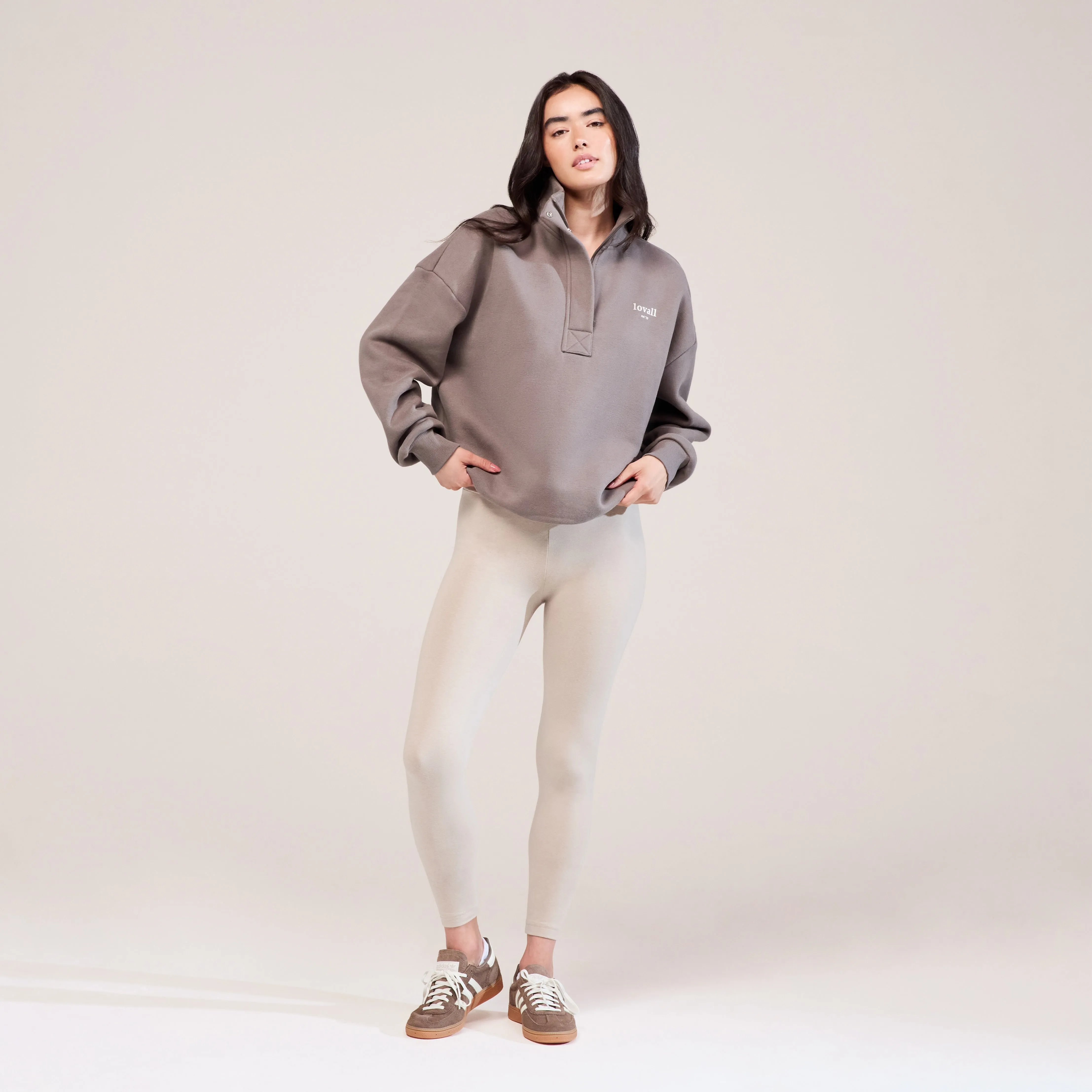 Heavyweight 1/4 Zip Sweatshirt - Mocha sold by LOVALL product image thumbnail 2