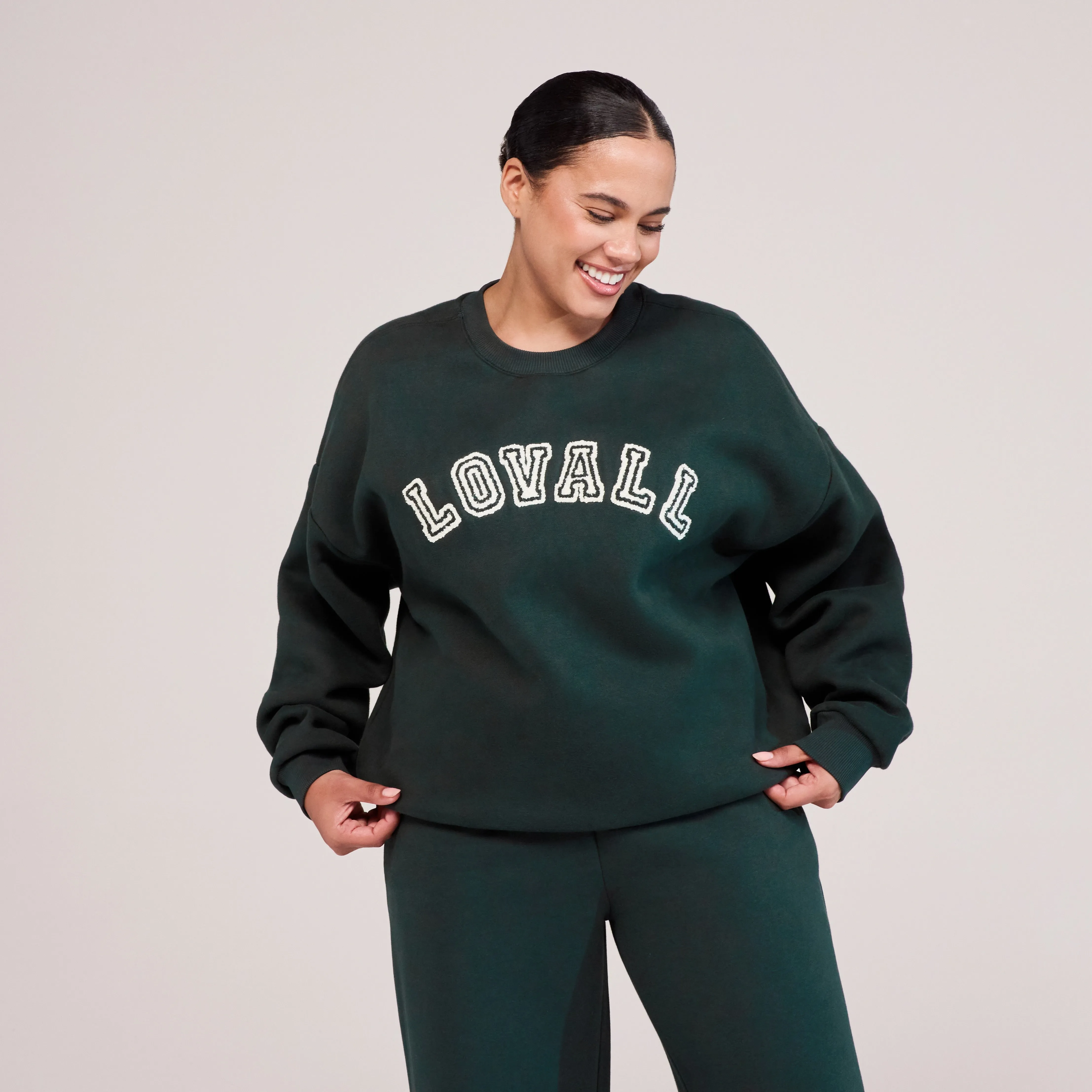 Curve Heavyweight Oversized Sweatshirt Campus - Pine sold by LOVALL product image thumbnail 2