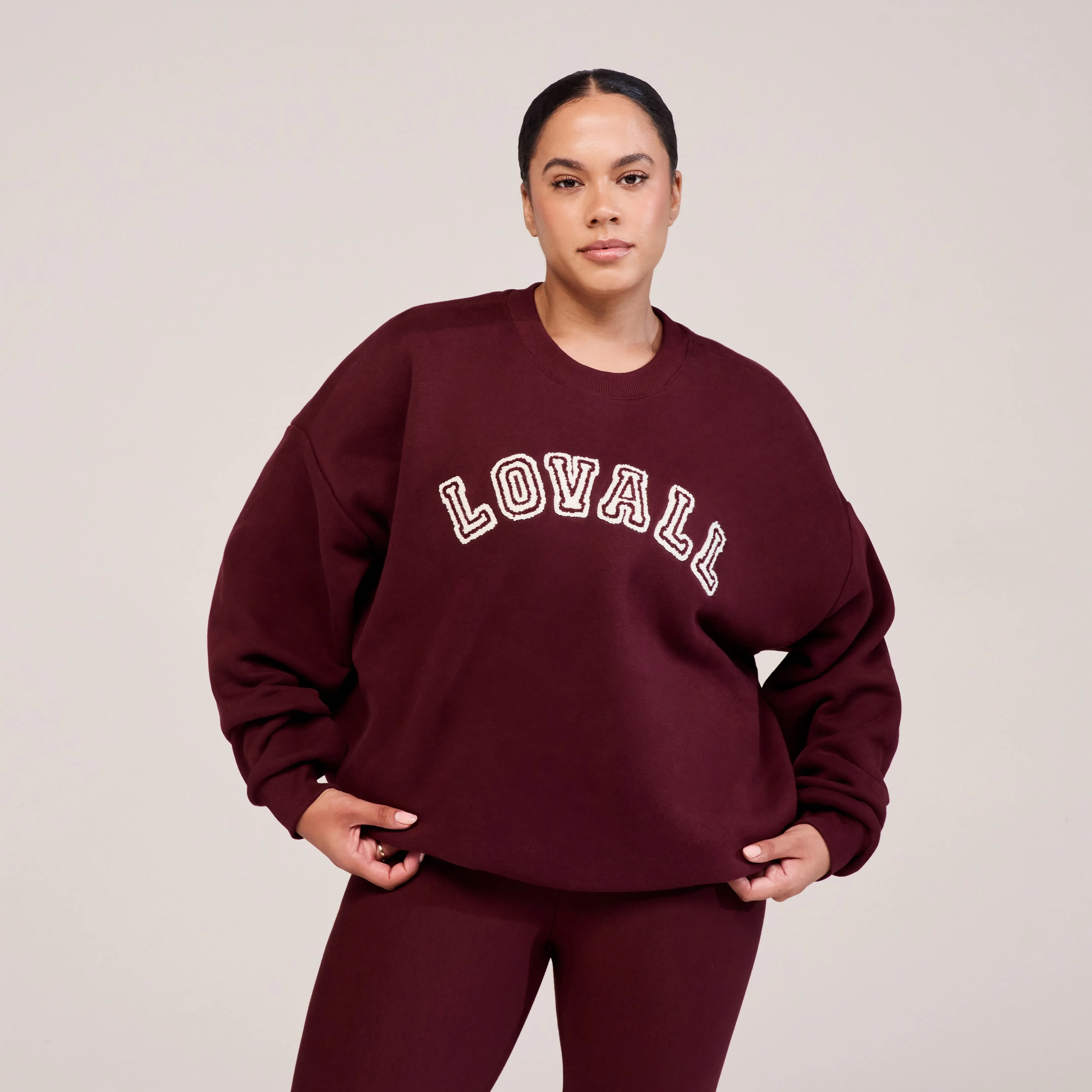 Curve Heavyweight Oversized Sweatshirt Campus - Burgundy sold by LOVALL product image thumbnail 2