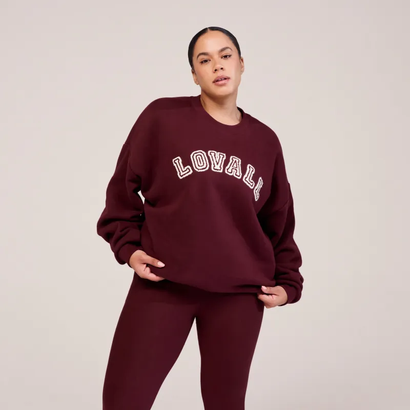Curve Heavyweight Oversized Sweatshirt Campus - Burgundy sold by LOVALL