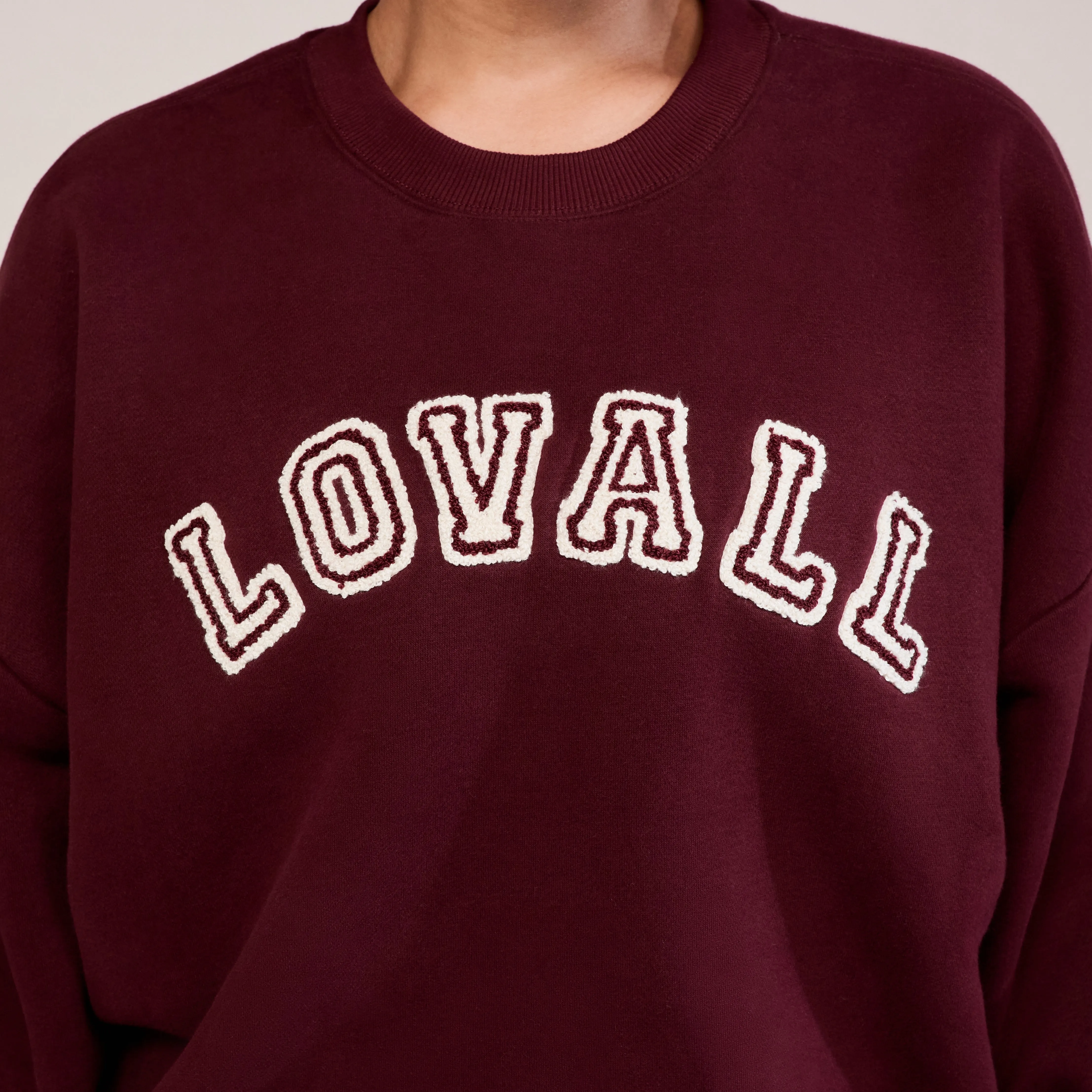 Curve Heavyweight Oversized Sweatshirt Campus - Burgundy sold by LOVALL product image thumbnail 4