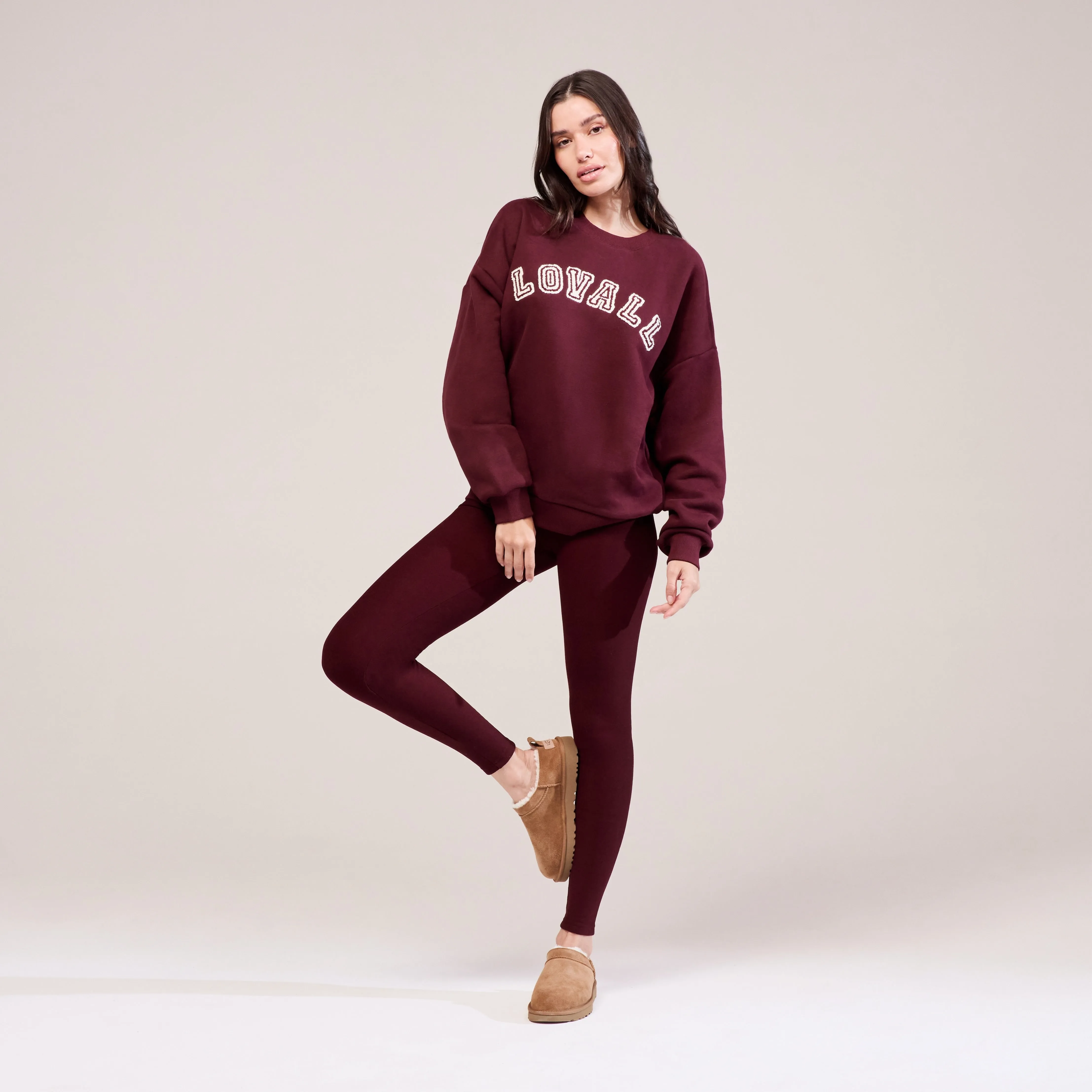 Heavyweight Oversized Sweatshirt Campus - Burgundy sold by LOVALL product image thumbnail 3