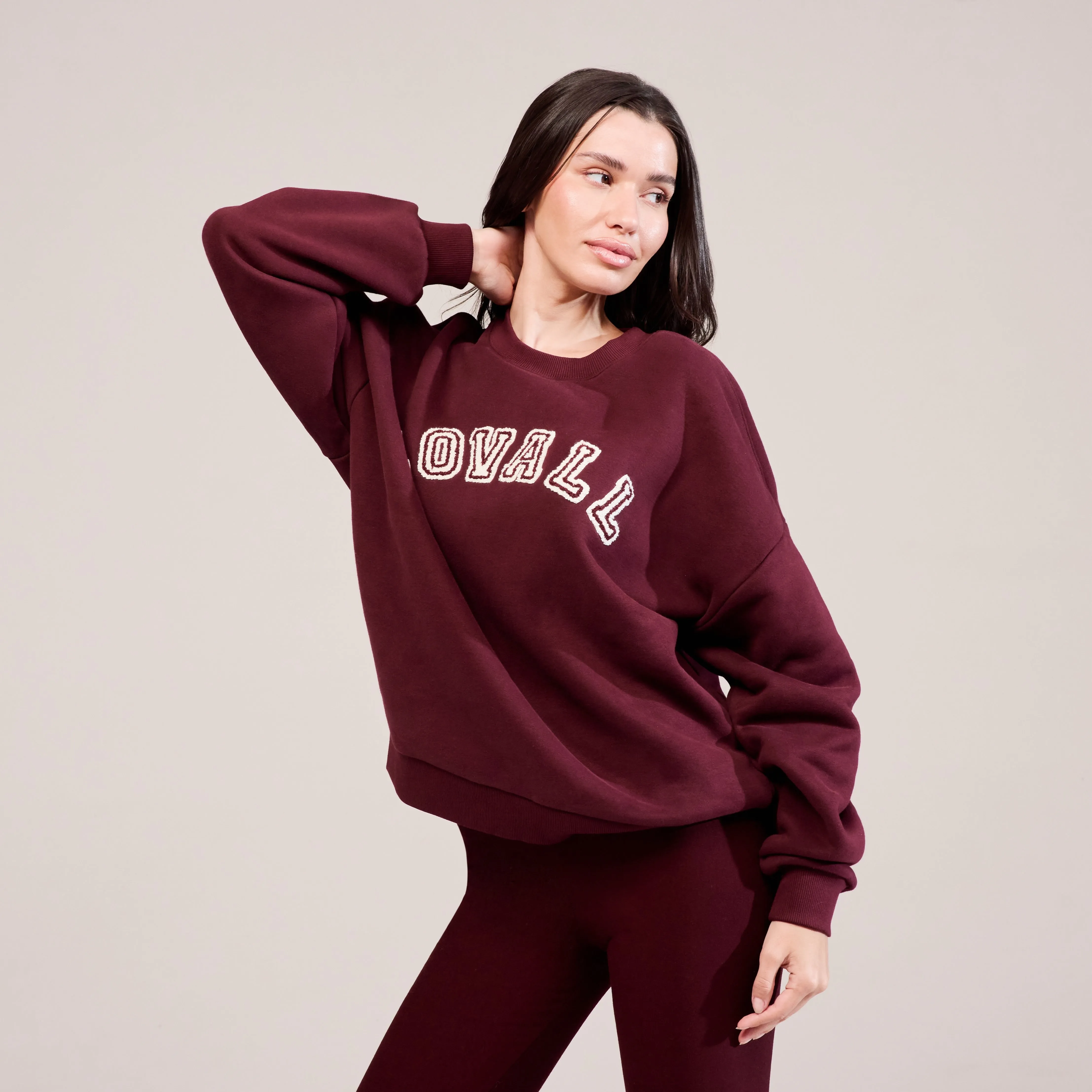 Heavyweight Oversized Sweatshirt Campus - Burgundy sold by LOVALL product image thumbnail 2