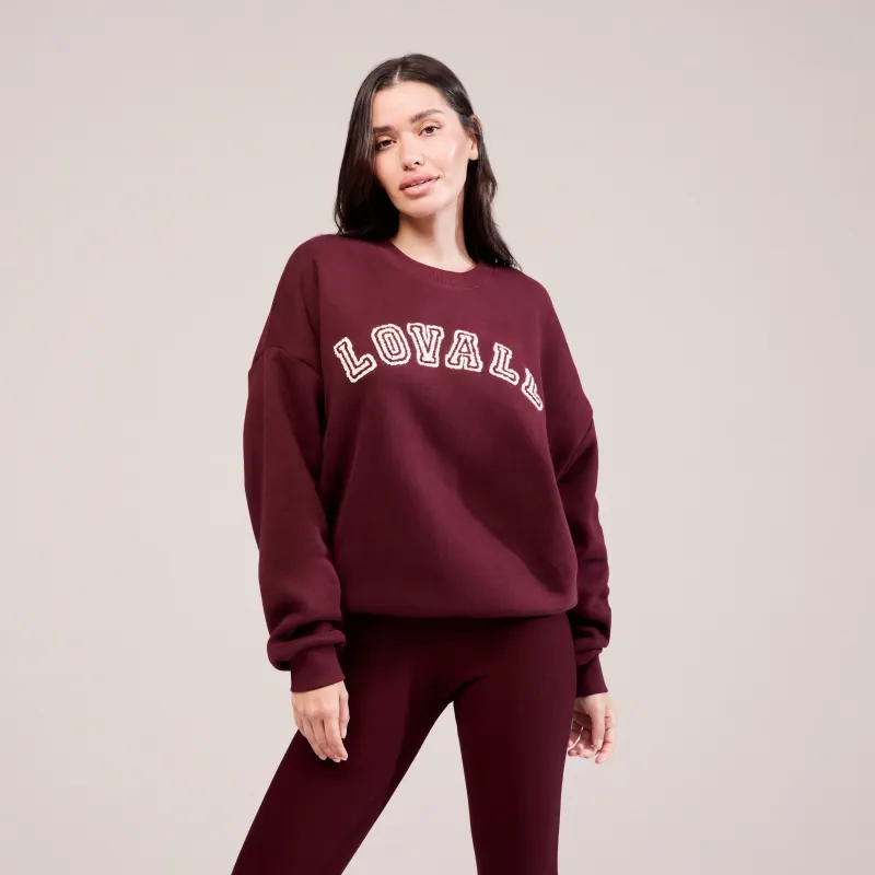 Heavyweight Oversized Sweatshirt Campus - Burgundy sold by LOVALL