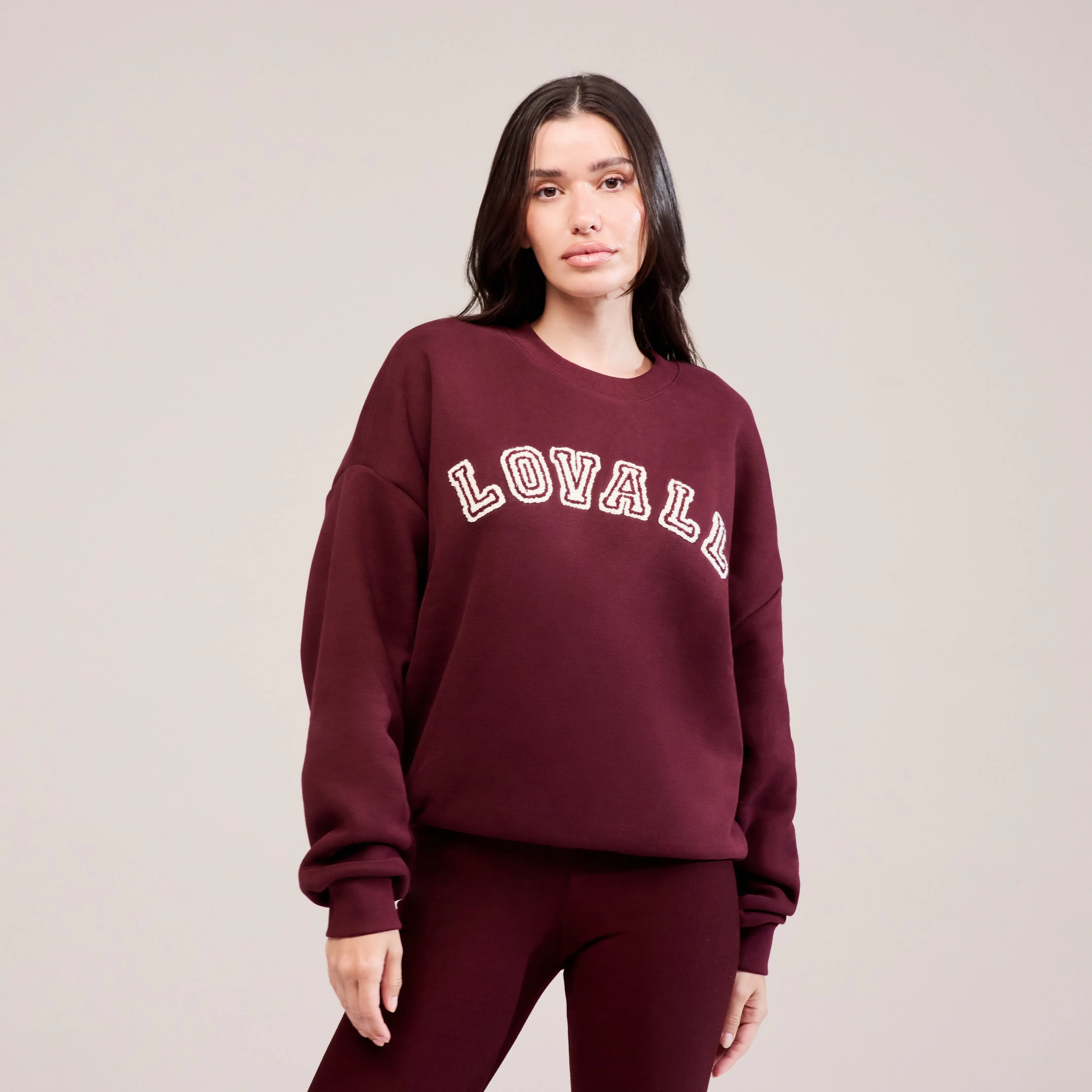 Heavyweight Oversized Sweatshirt Campus - Burgundy sold by LOVALL product image thumbnail 5