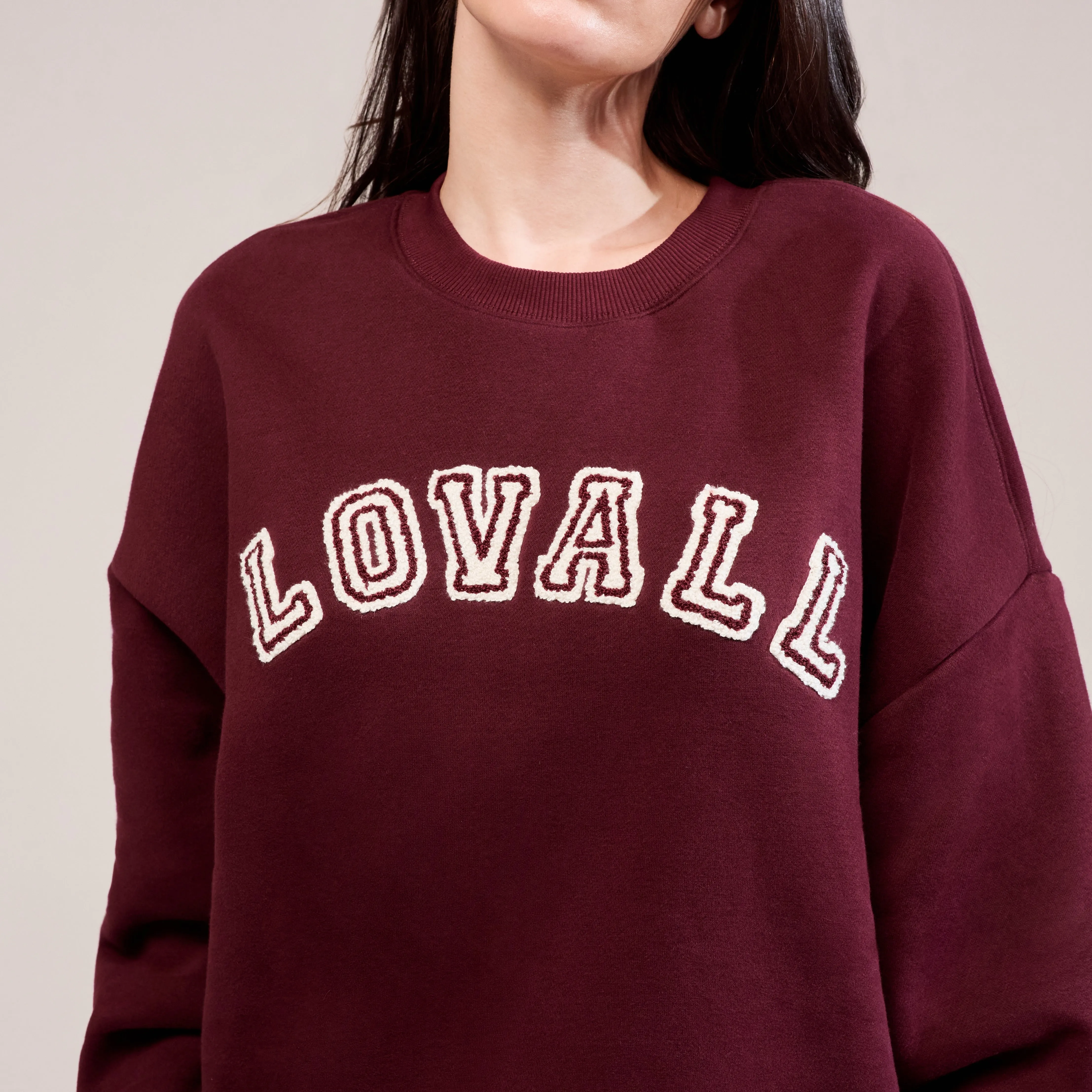 Heavyweight Oversized Sweatshirt Campus - Burgundy sold by LOVALL product image thumbnail 4