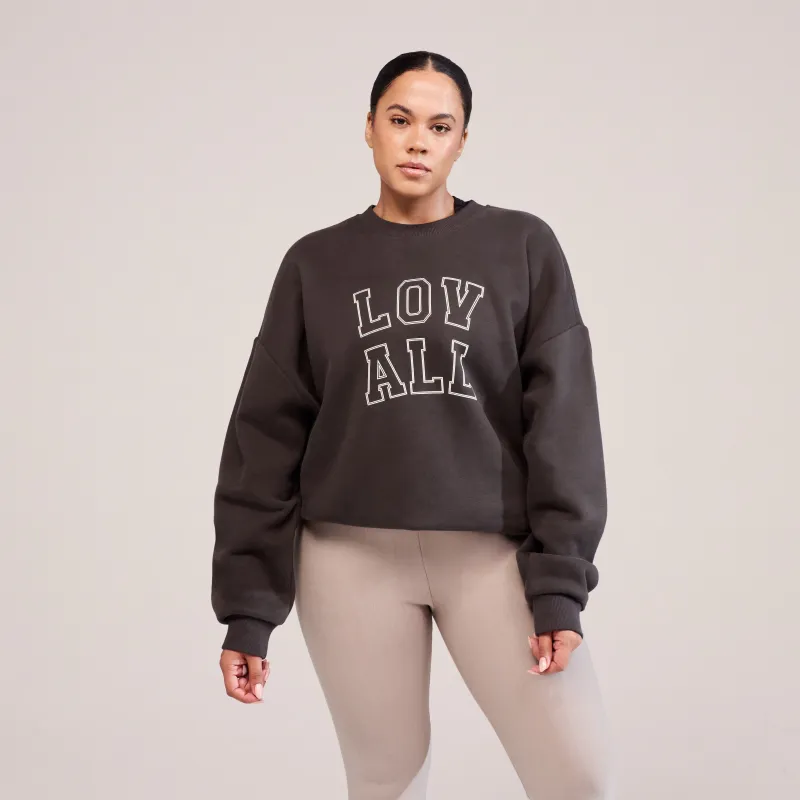 Curve Heavyweight Oversized Sweatshirt Varsity - Black Coffee sold by LOVALL