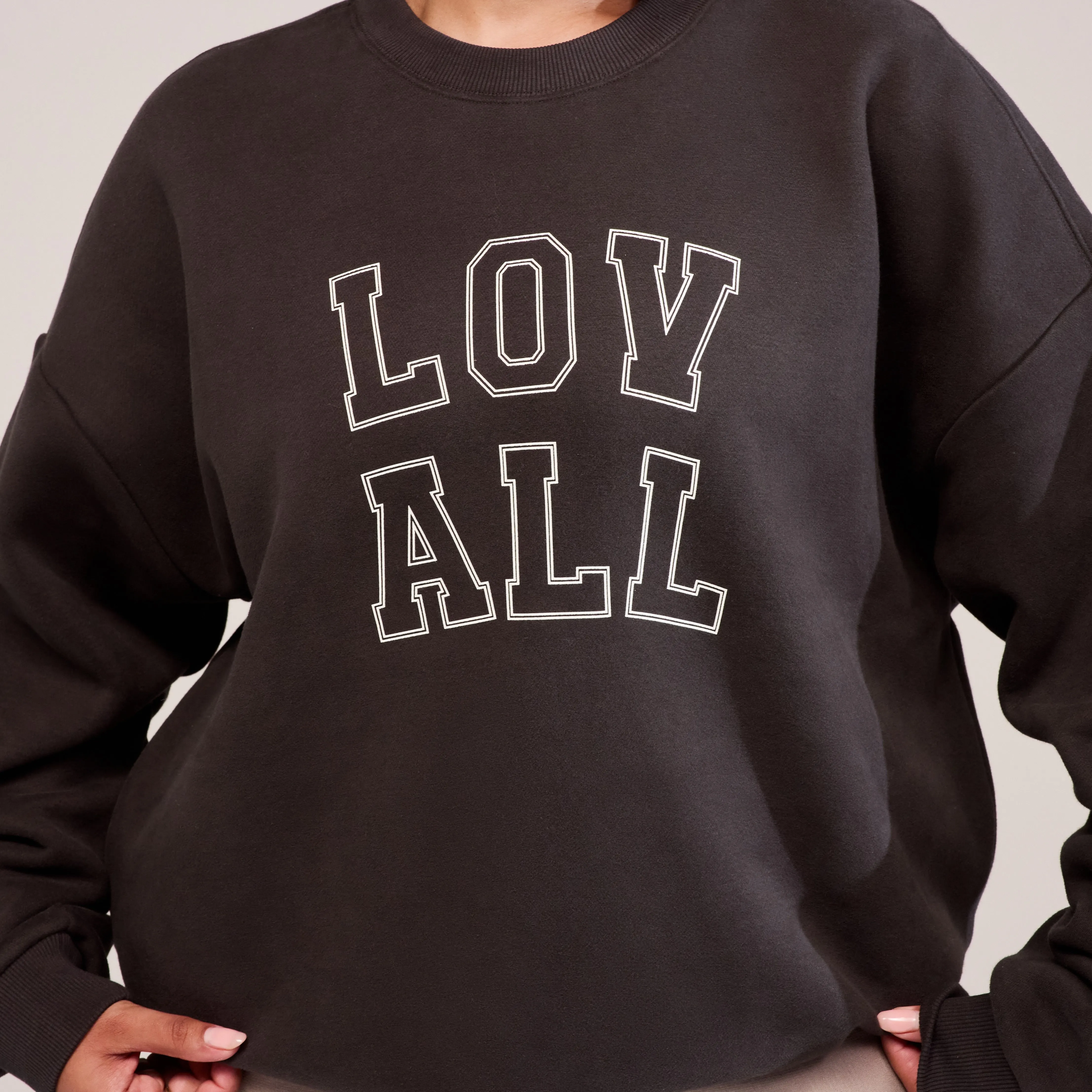 Curve Heavyweight Oversized Sweatshirt Varsity - Black Coffee sold by LOVALL product image thumbnail 4