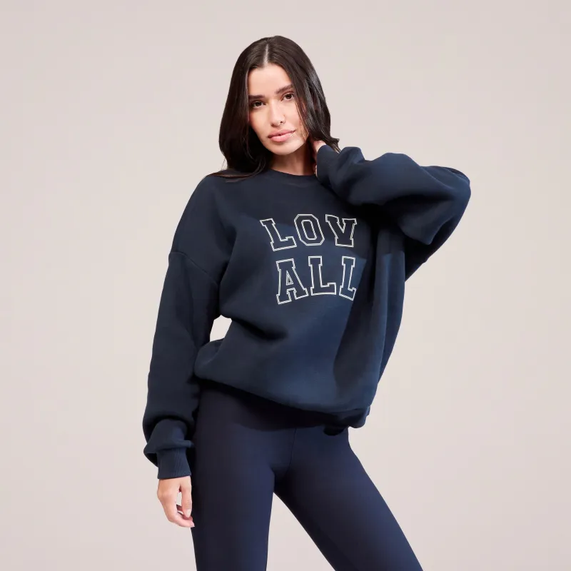 Heavyweight Oversized Sweatshirt Varsity - Vintage Navy sold by LOVALL