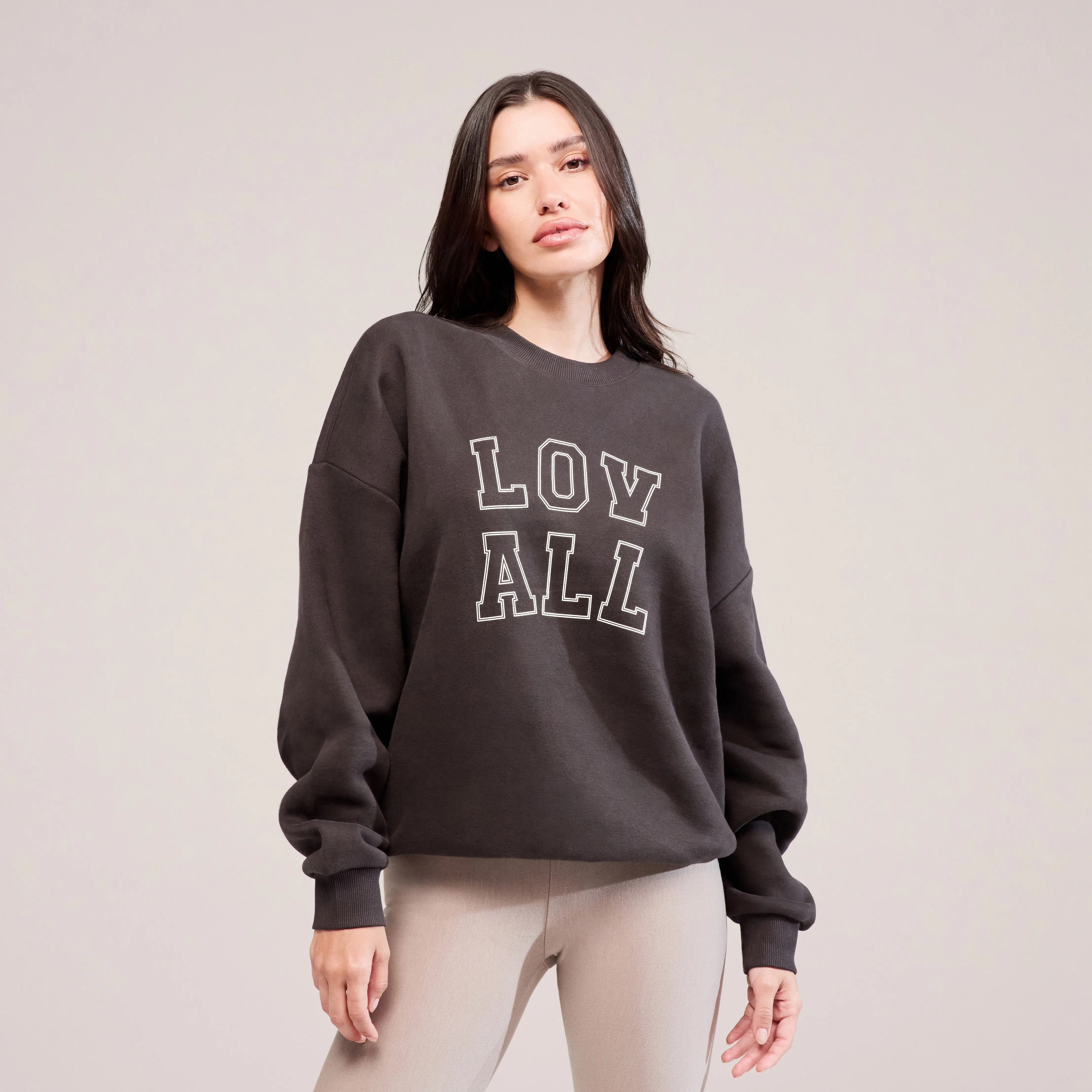 Heavyweight Oversized Sweatshirt Varsity - Black Coffee sold by LOVALL product image thumbnail 2