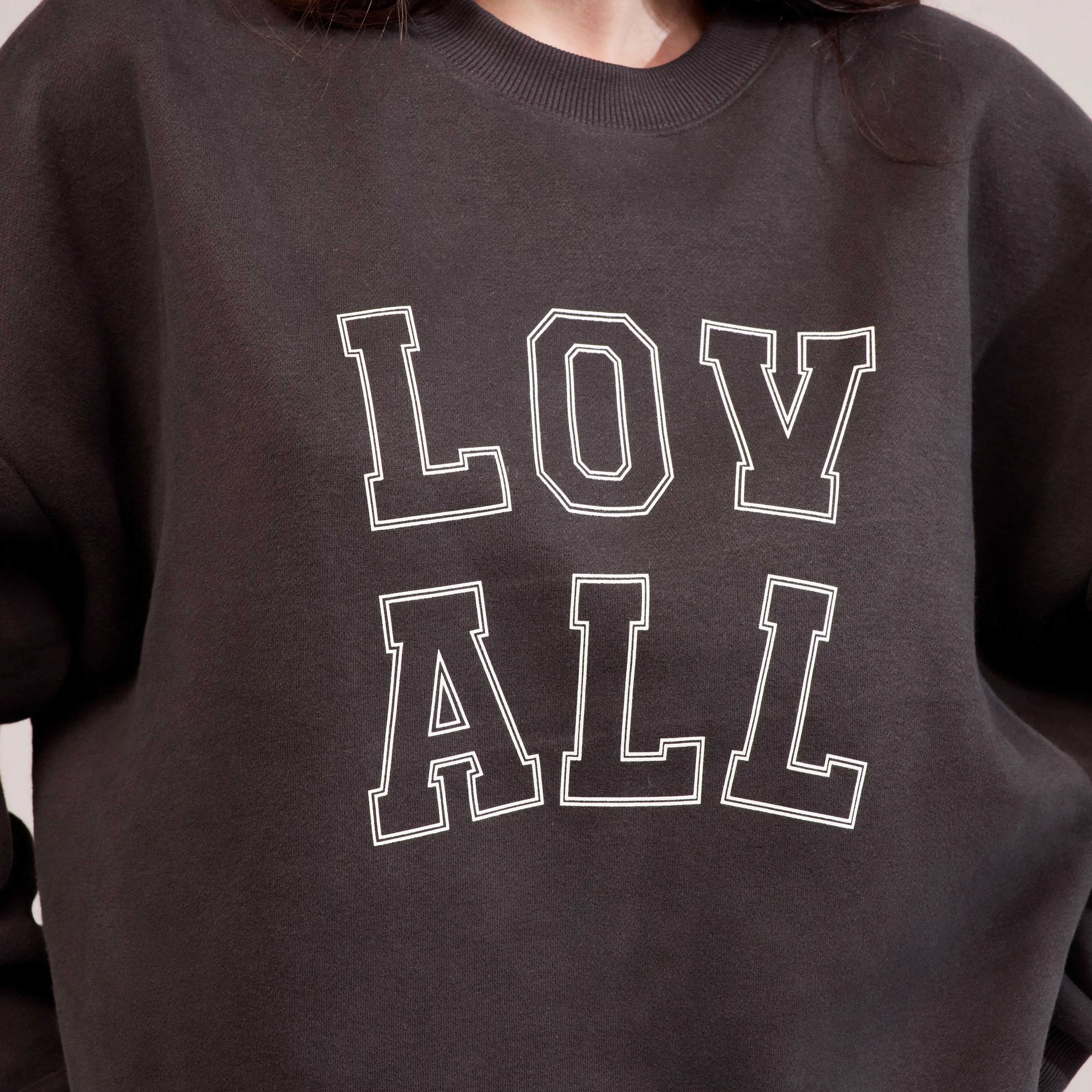 Heavyweight Oversized Sweatshirt Varsity - Black Coffee sold by LOVALL product image thumbnail 4