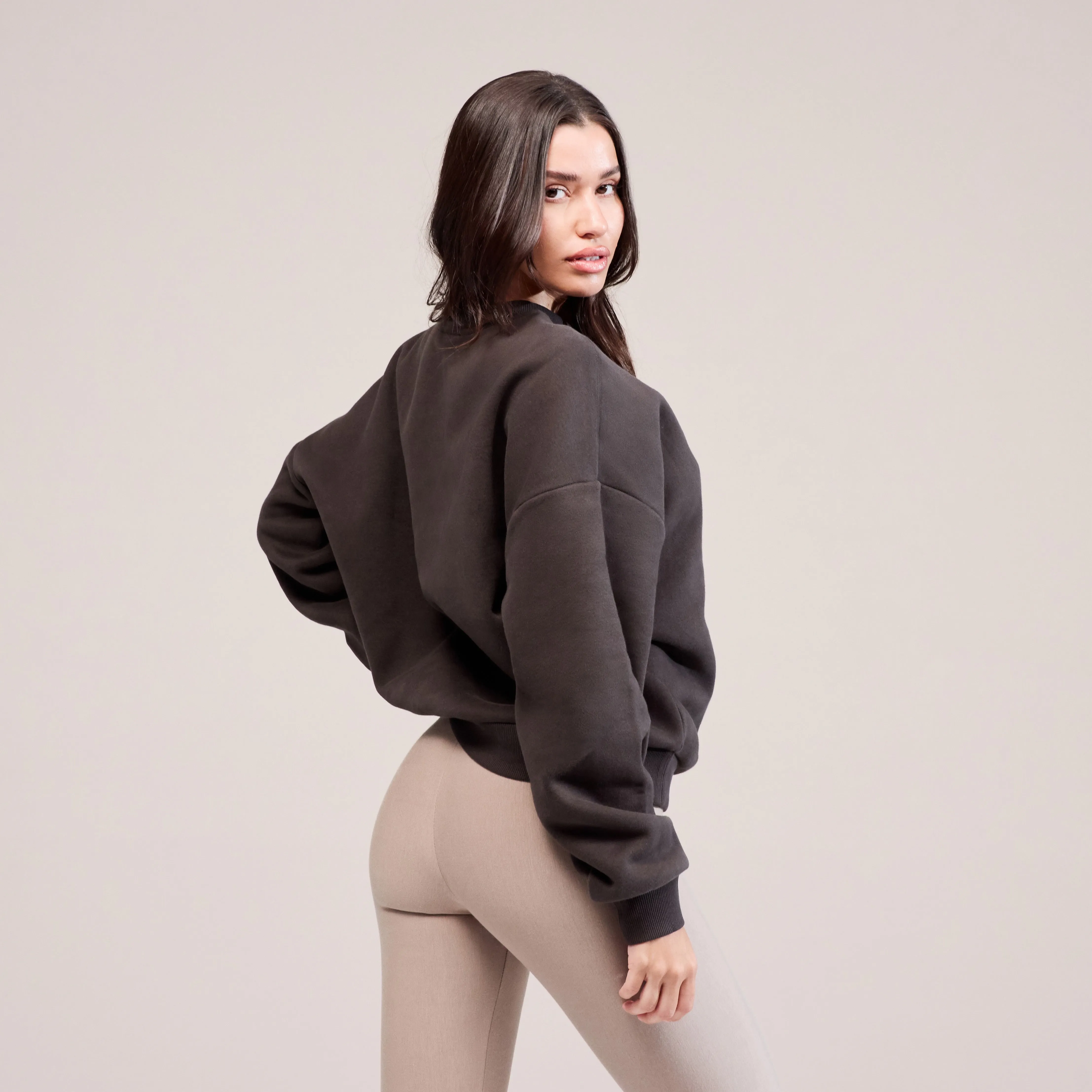 Heavyweight Oversized Sweatshirt Varsity - Black Coffee sold by LOVALL product image thumbnail 3