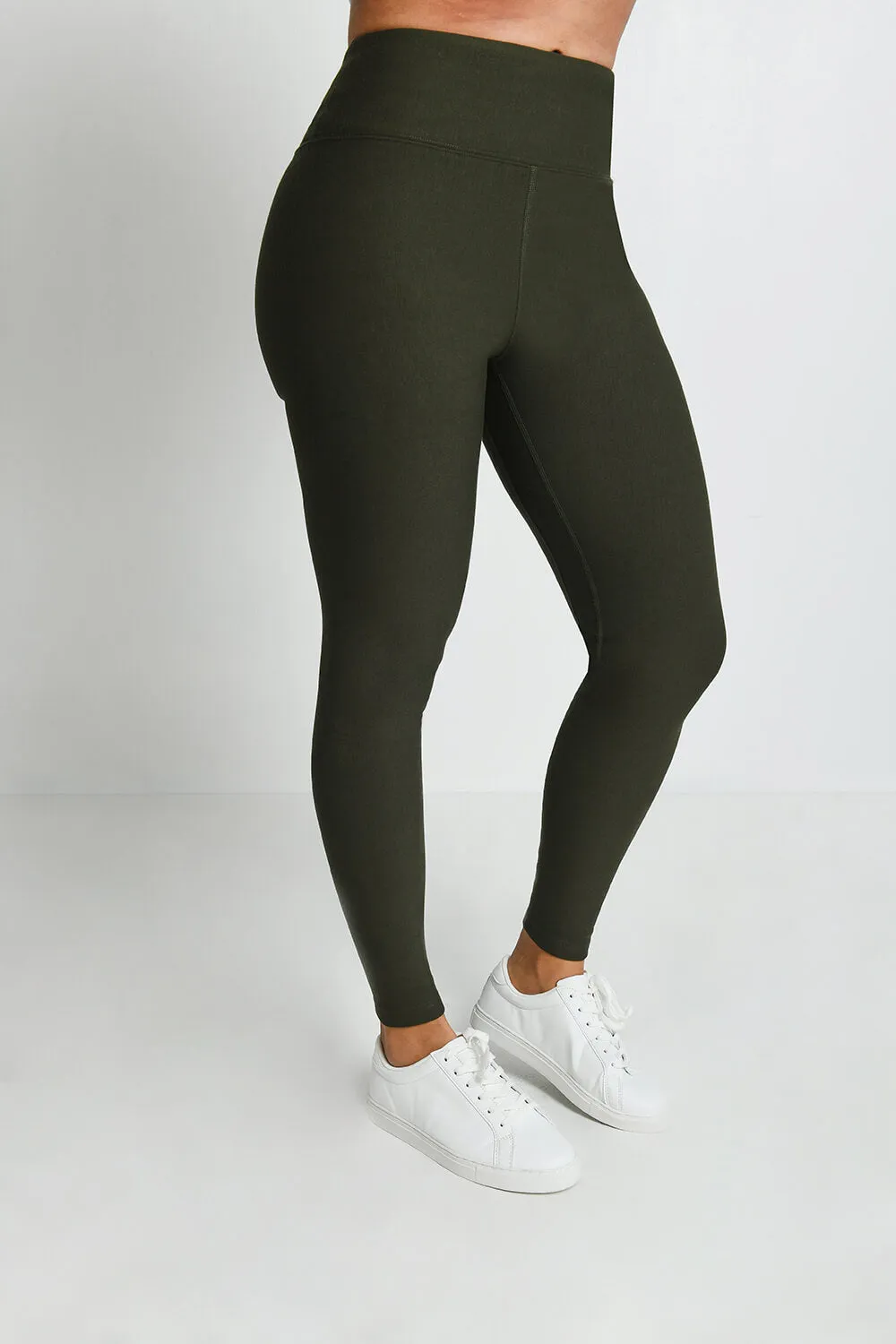 Winter Everyday High Waisted Leggings - Khaki Green sold by LOVALL product image thumbnail 4