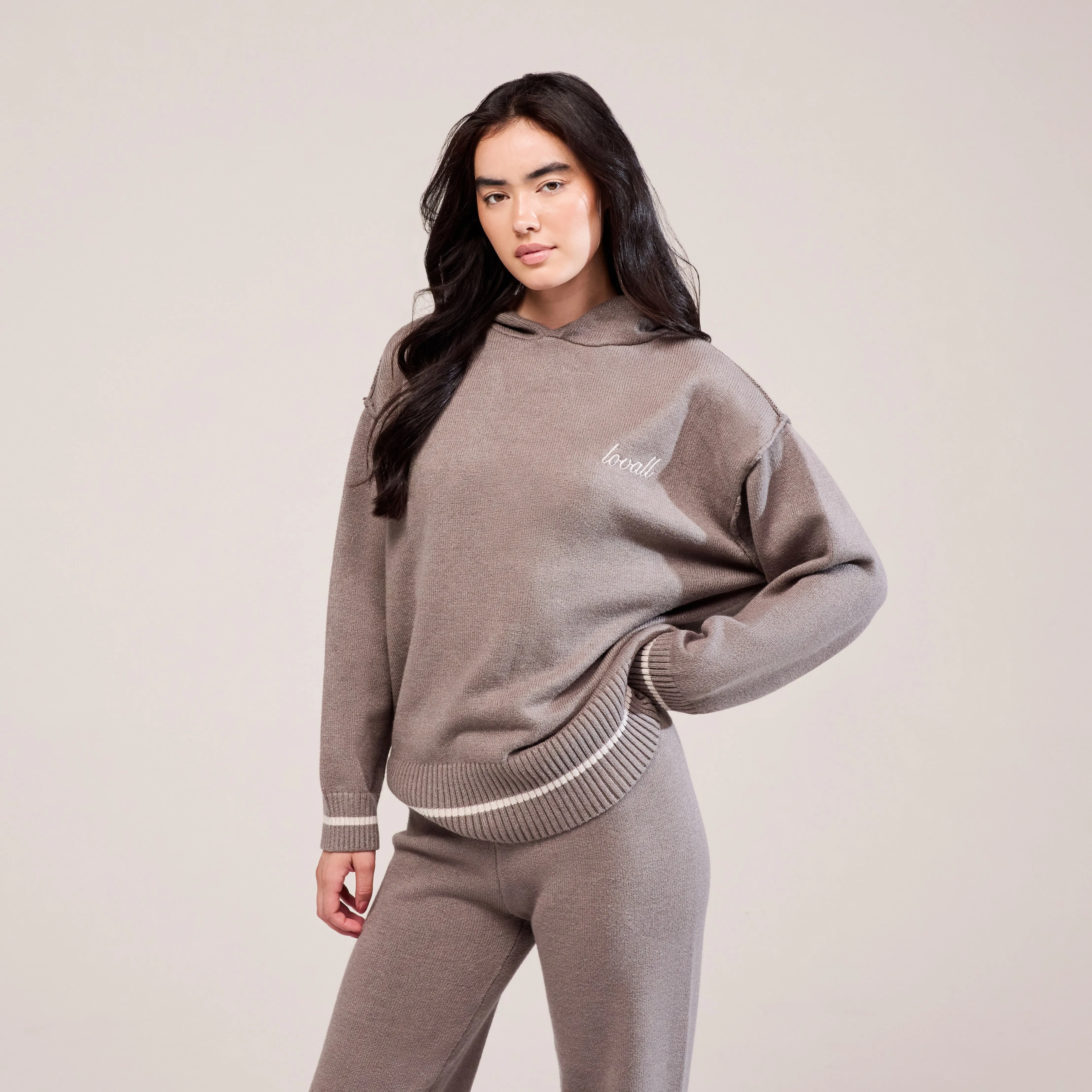 Curve Soft Knit Hooded Jumper - Mocha sold by LOVALL product image thumbnail 5