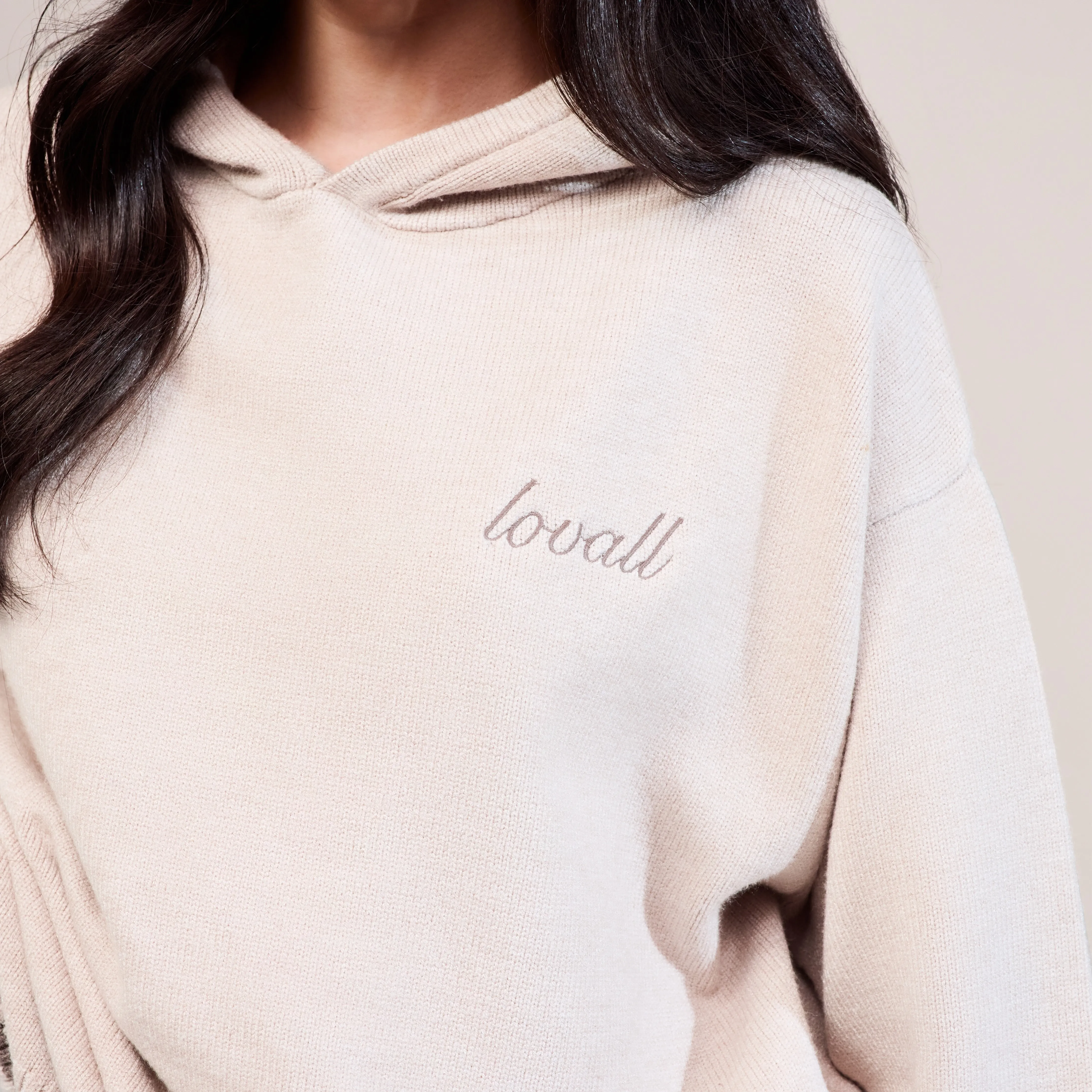 Curve Soft Knit Hooded Jumper - Beige sold by LOVALL product image thumbnail 4