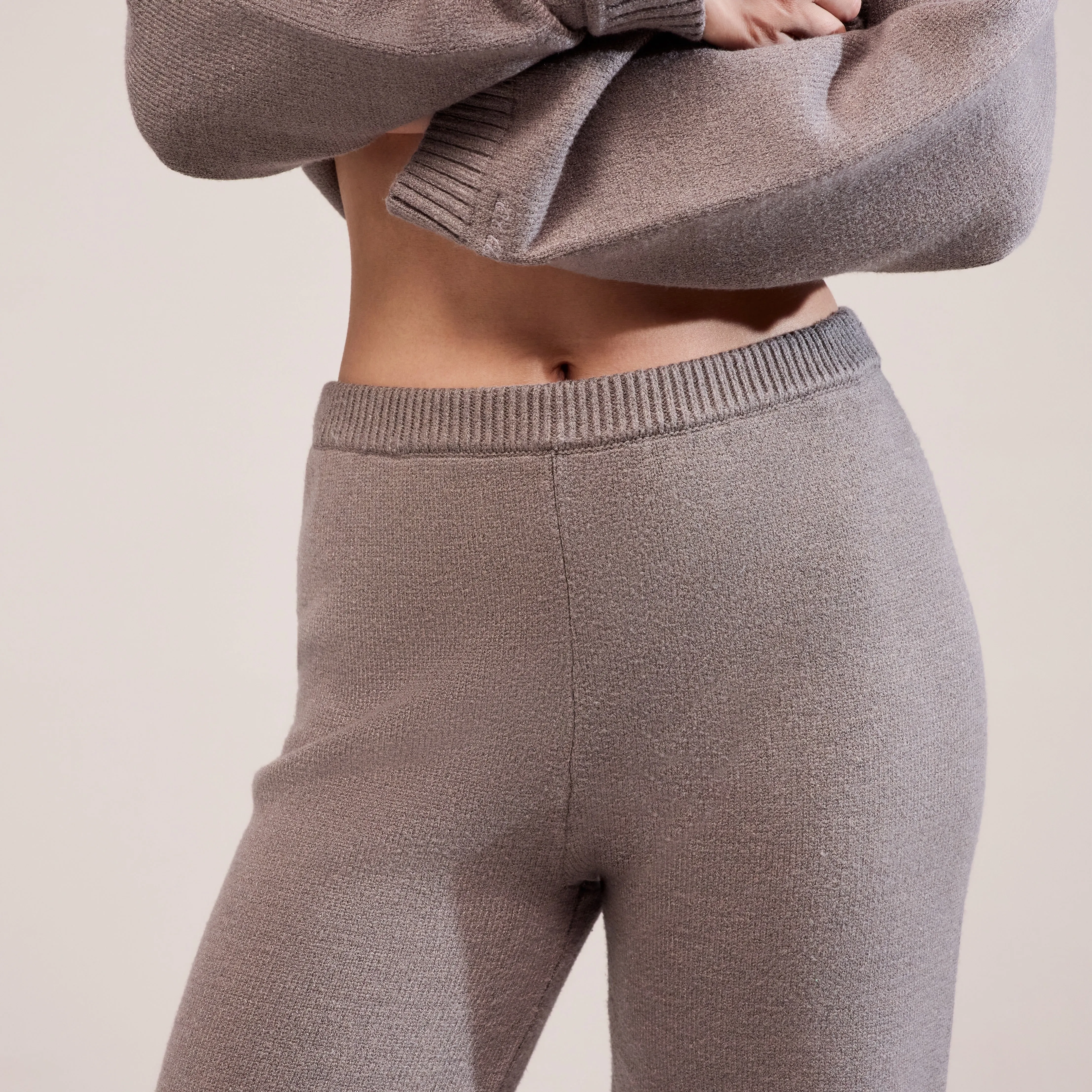 Soft Knit Wide Leg Trousers - Mocha sold by LOVALL product image thumbnail 4