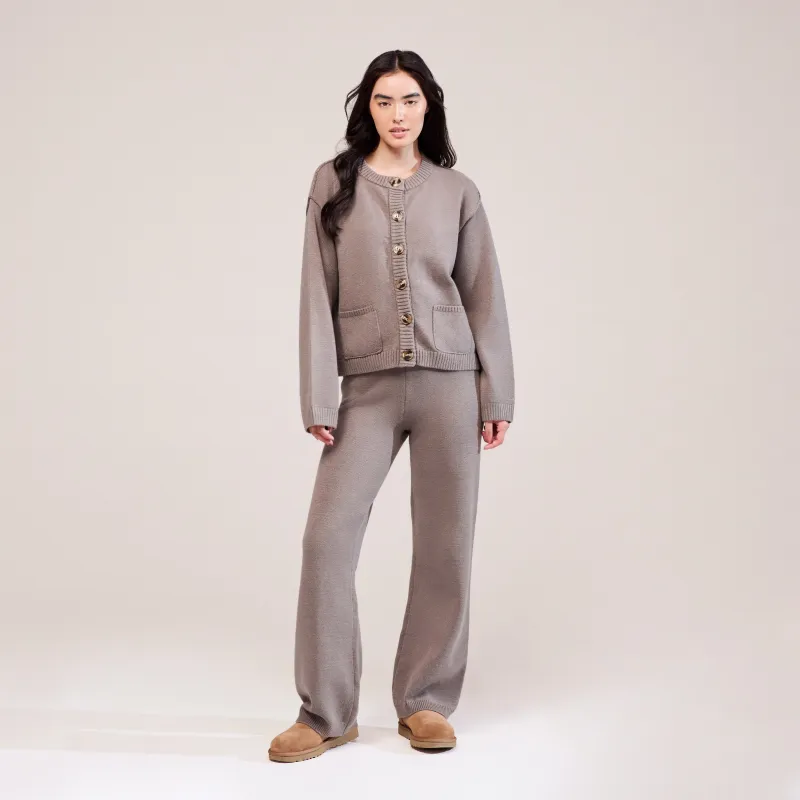 Soft Knit Wide Leg Trousers - Mocha sold by LOVALL