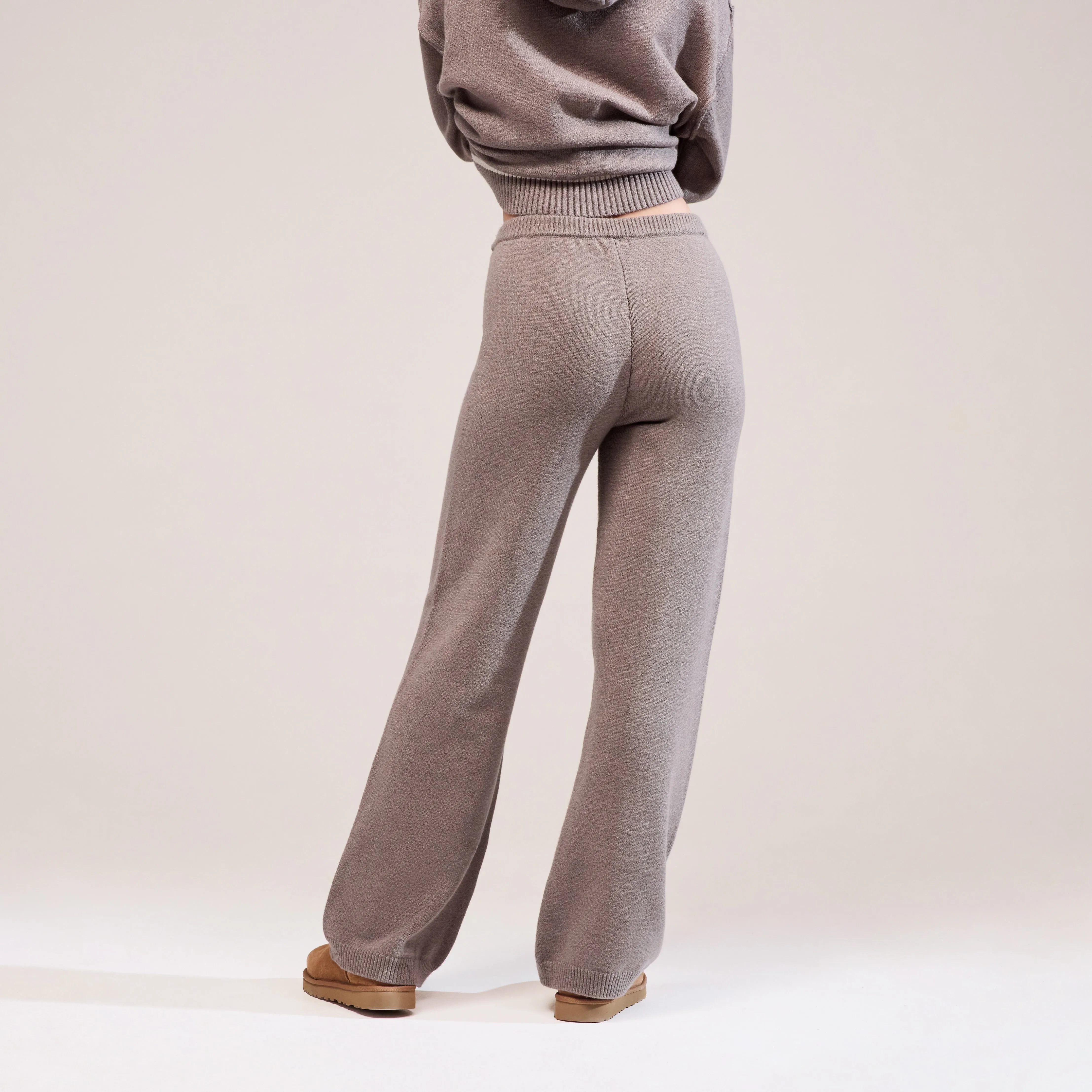 Soft Knit Wide Leg Trousers - Mocha sold by LOVALL product image thumbnail 3