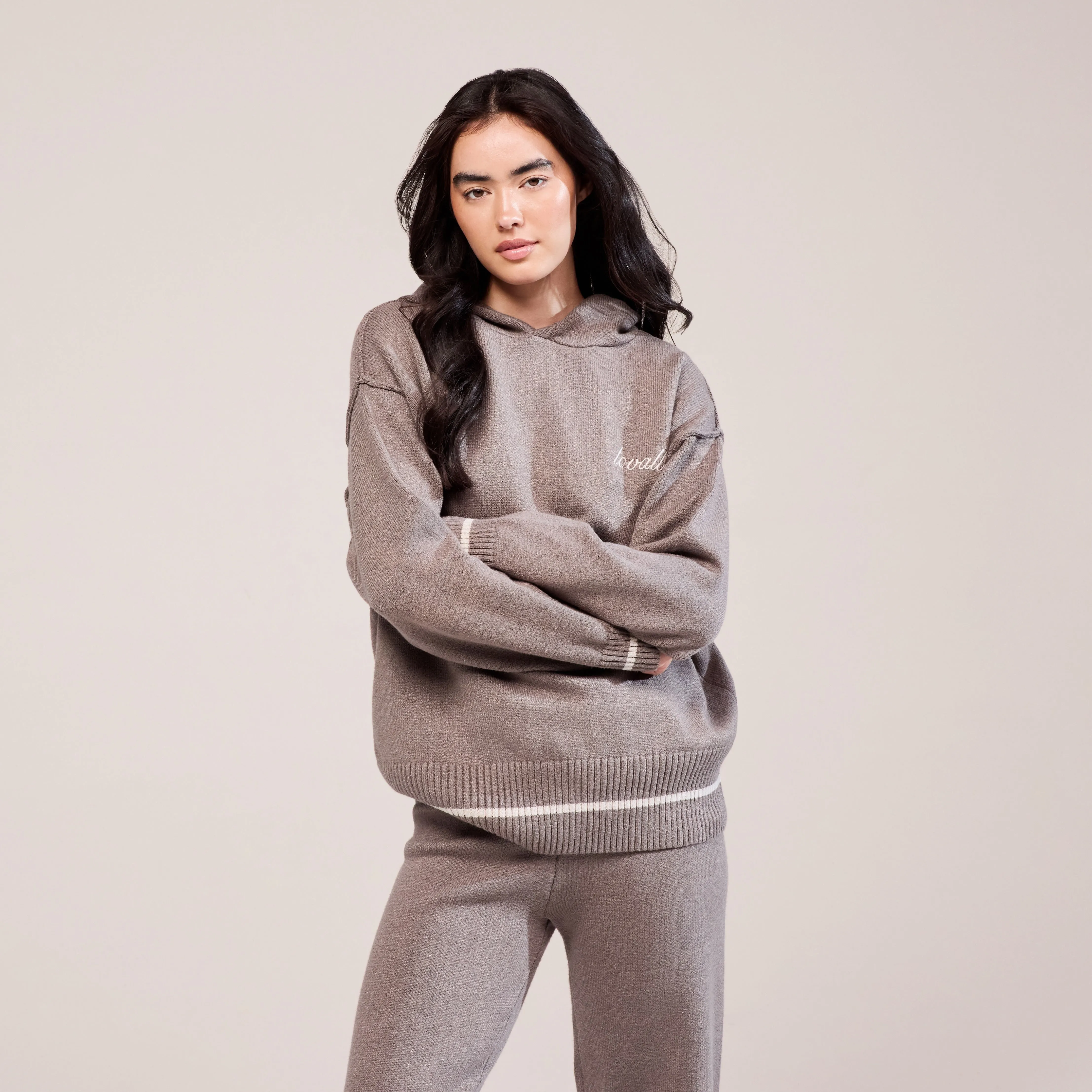 Soft Knit Hooded Jumper - Mocha sold by LOVALL product image thumbnail 2