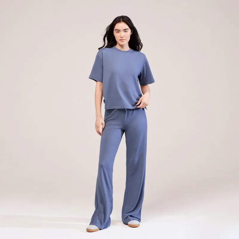 Soft Touch Wide Leg Lounge Set - Ice Blue sold by LOVALL