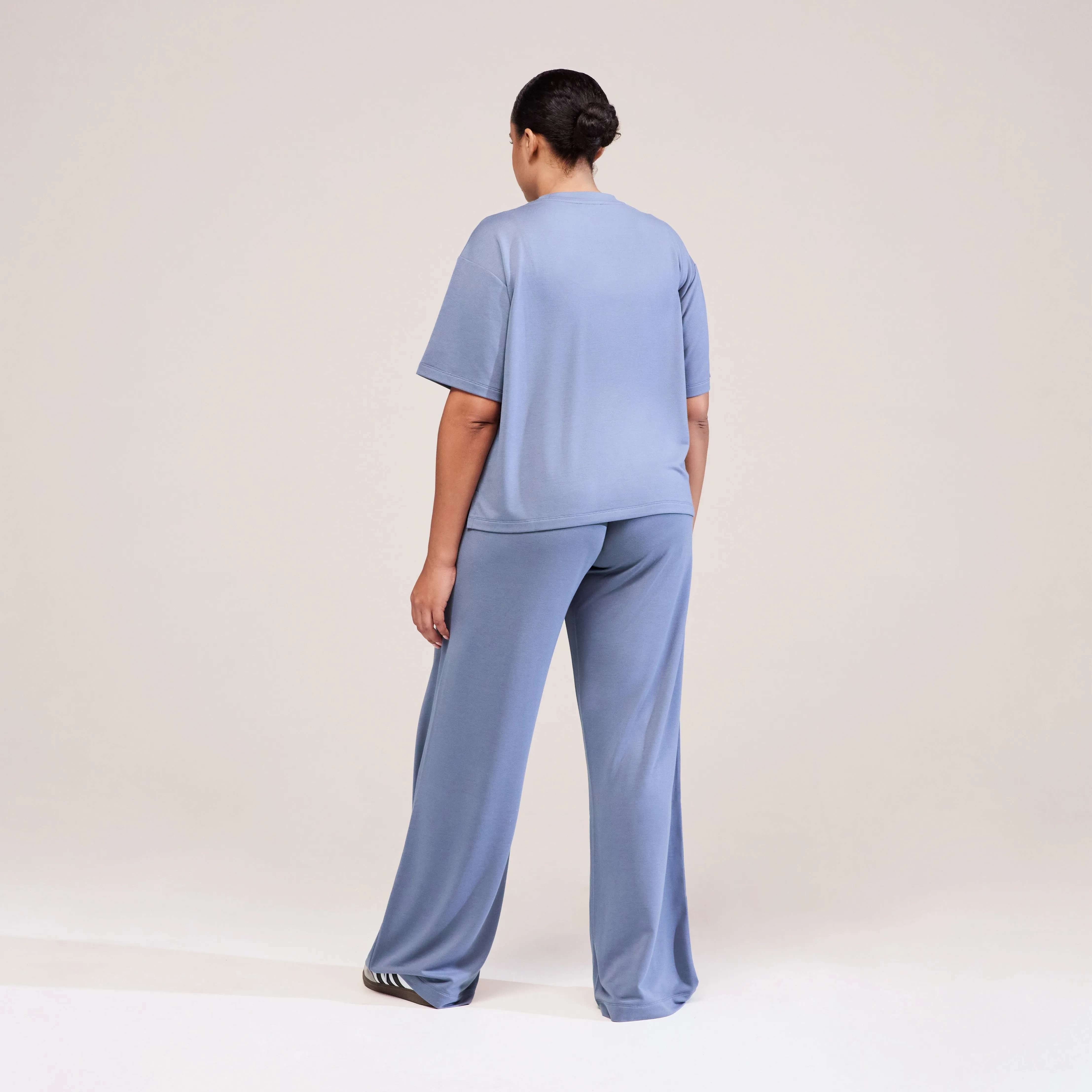 Curve Soft Touch Wide Leg Lounge Set - Ice Blue sold by LOVALL product image thumbnail 3