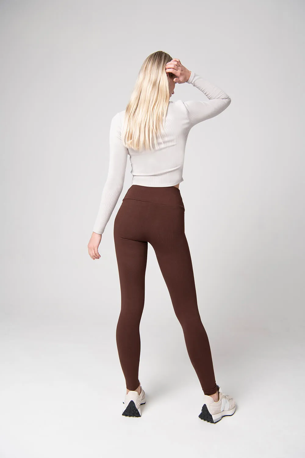 Everyday High Waisted Leggings - Chocolate Brown sold by LOVALL product image thumbnail 2