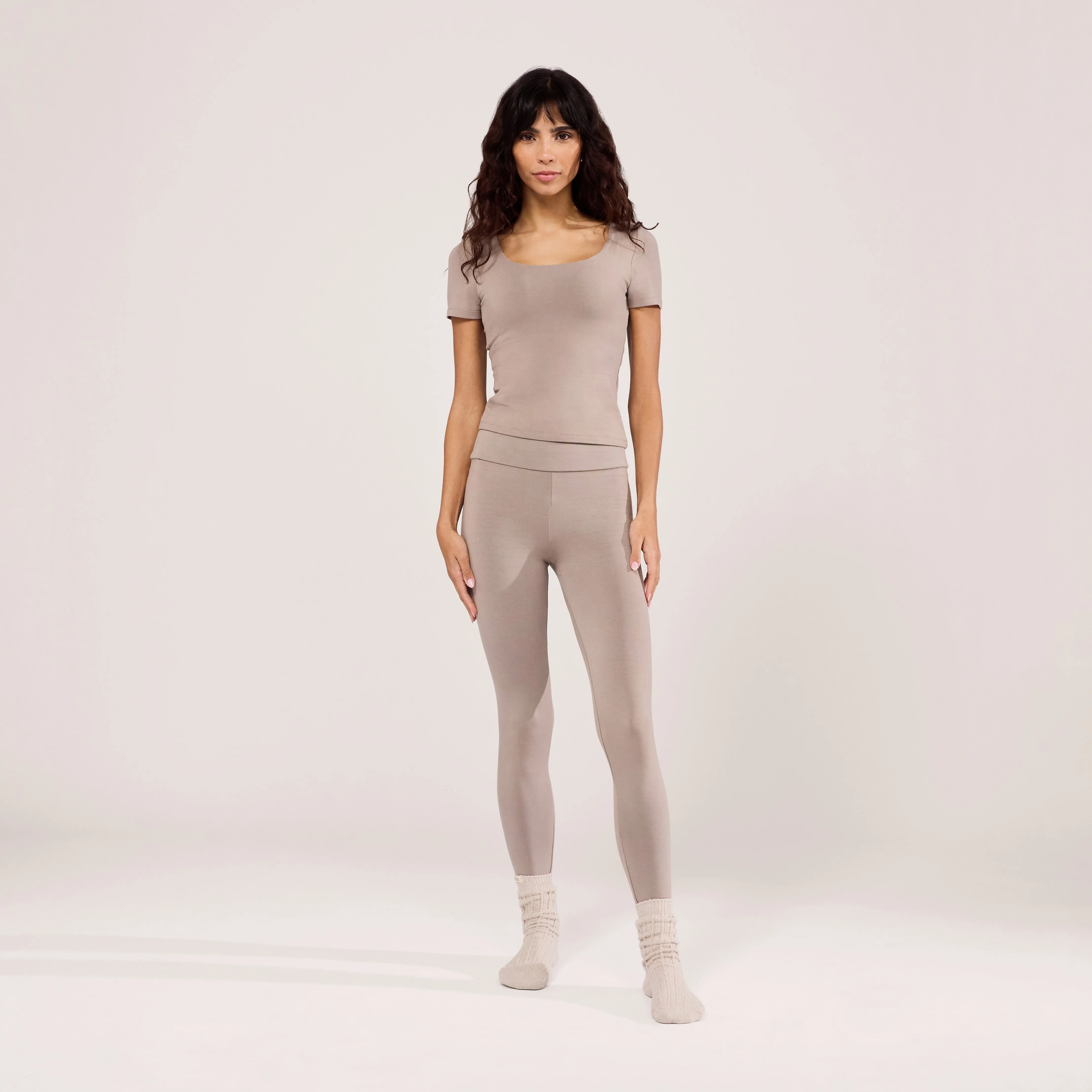 Lightweight Short Sleeve Top - Stone sold by LOVALL product image thumbnail 2