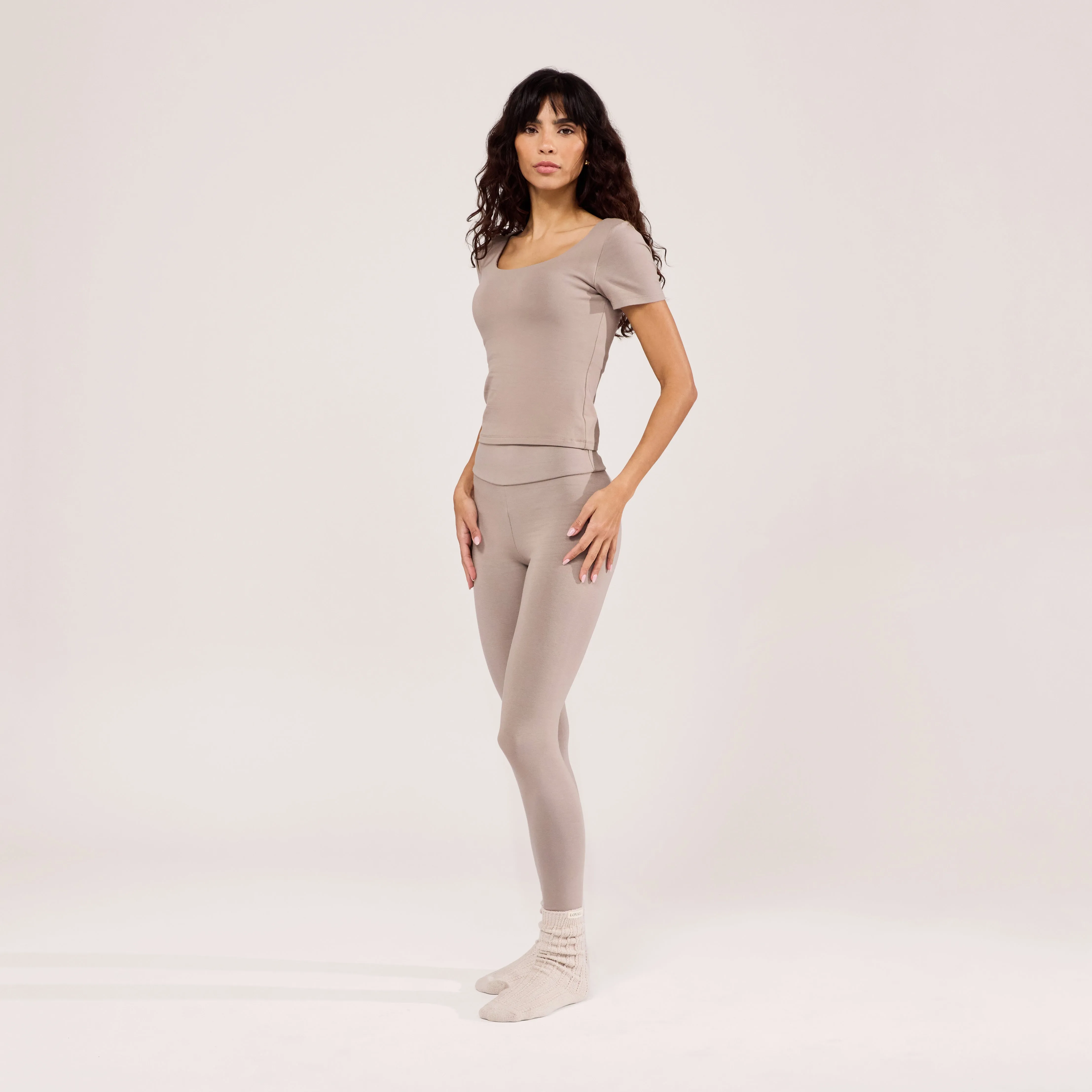 Lightweight Short Sleeve Top - Stone sold by LOVALL product image thumbnail 3