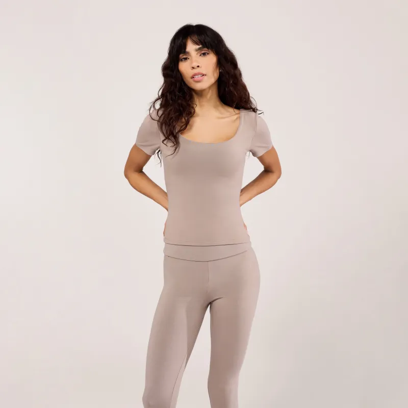 Lightweight Short Sleeve Top - Stone made by LOVALL
