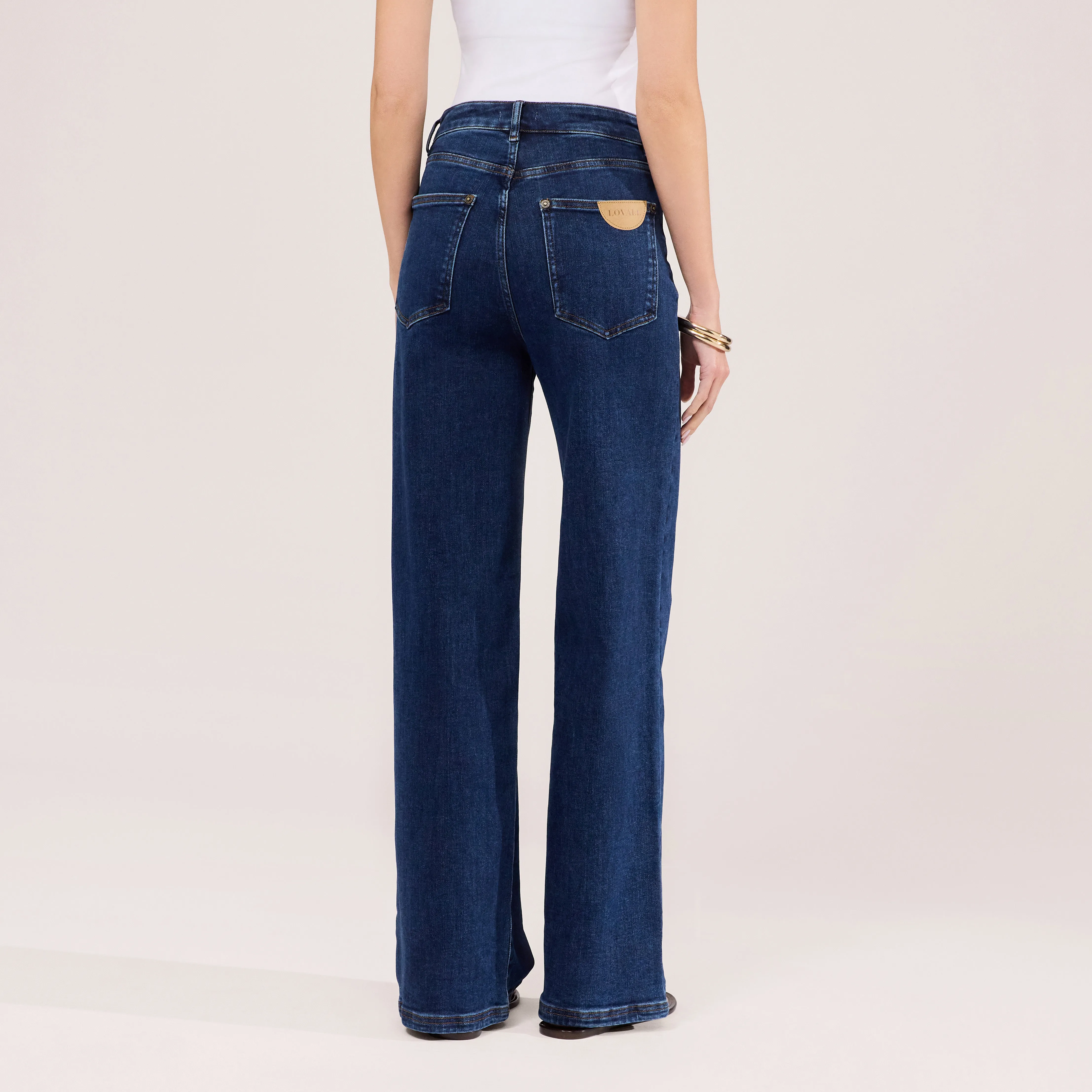 Stretch Wide Leg Jeans - Dark Blue sold by LOVALL product image thumbnail 5