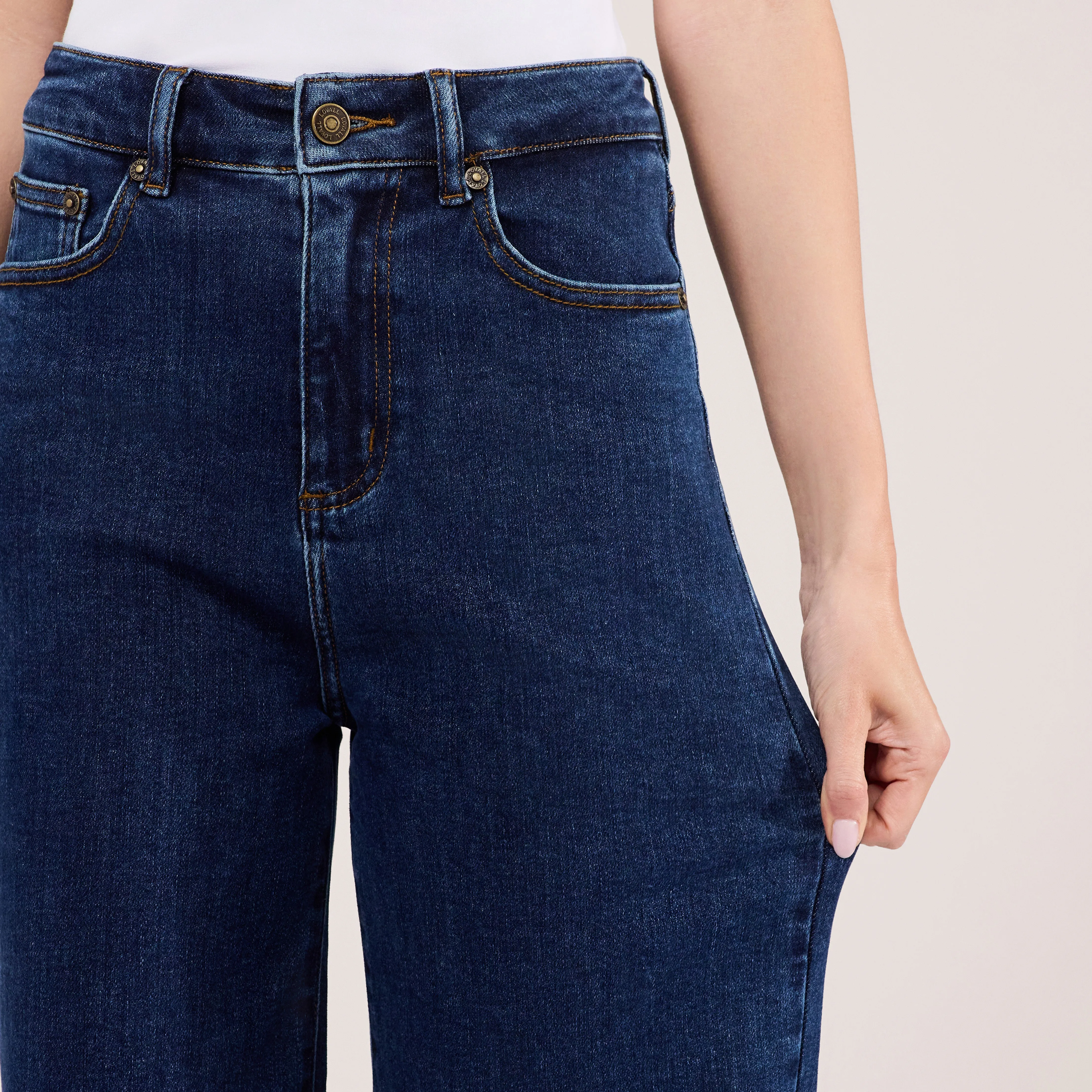 Stretch Wide Leg Jeans - Dark Blue sold by LOVALL product image thumbnail 2