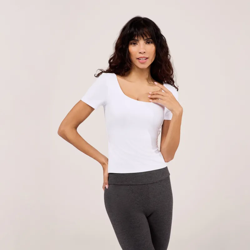 Lightweight Short Sleeve Top - White made by LOVALL