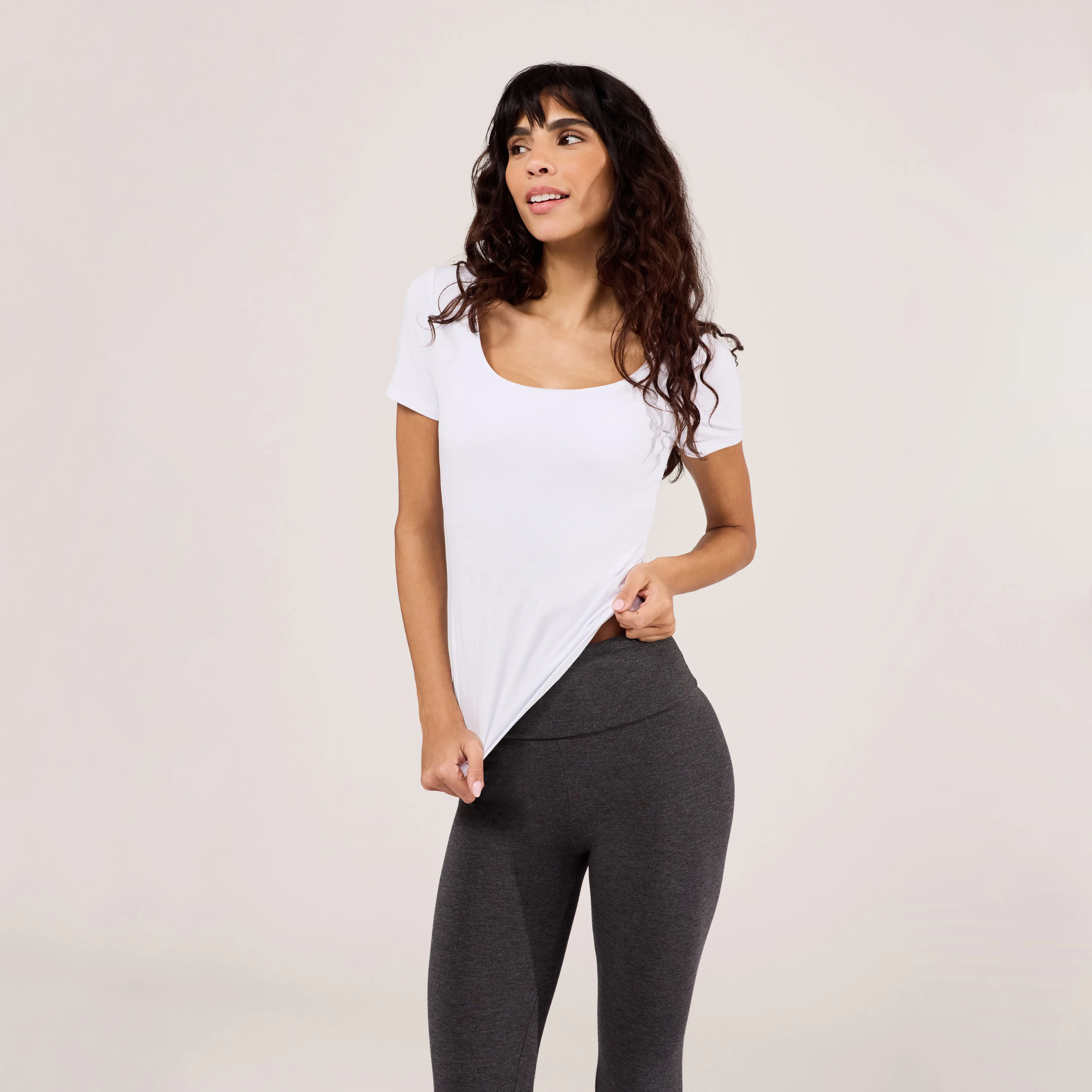 Lightweight Short Sleeve Top - White sold by LOVALL product image thumbnail 2