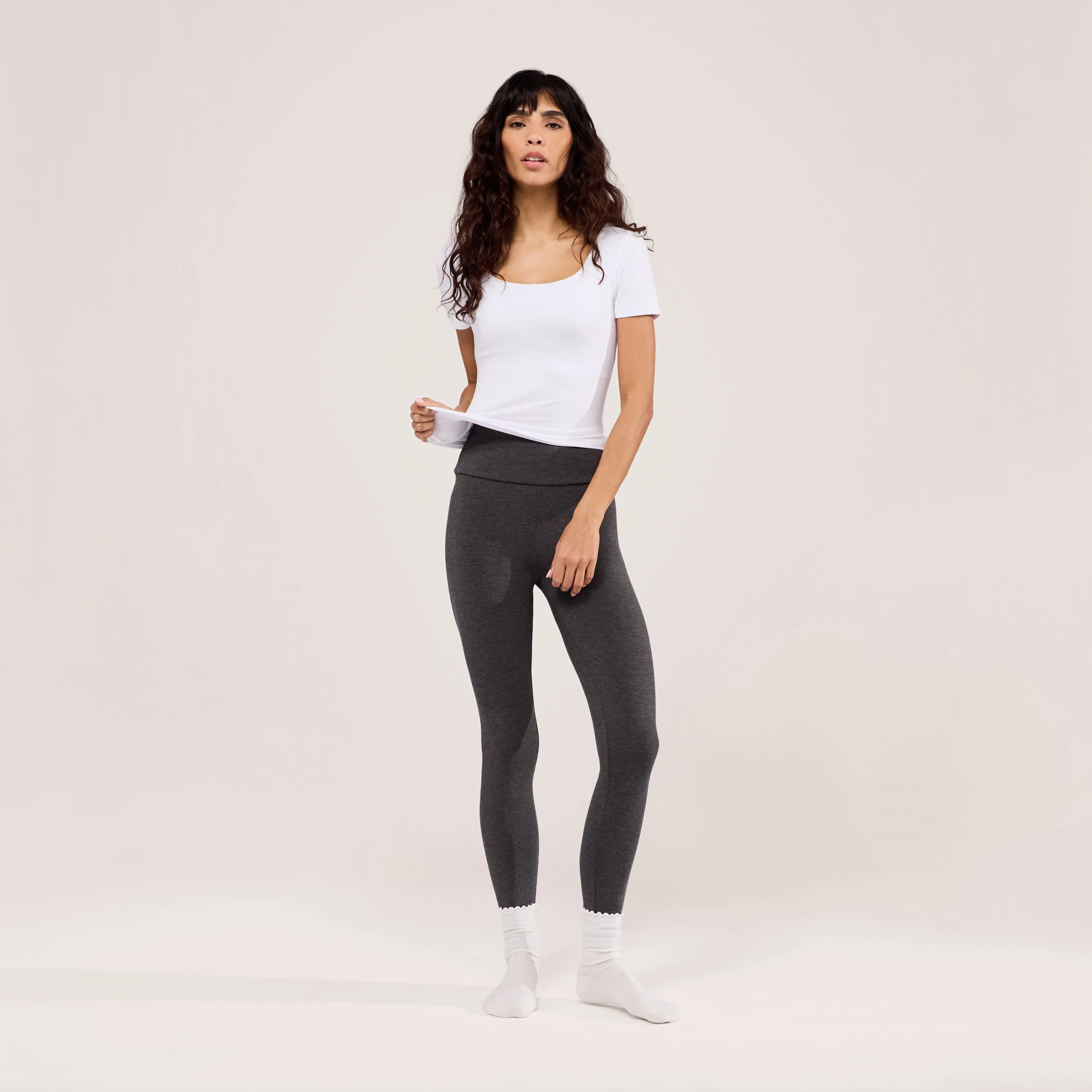 Lightweight Short Sleeve Top - White sold by LOVALL product image thumbnail 3