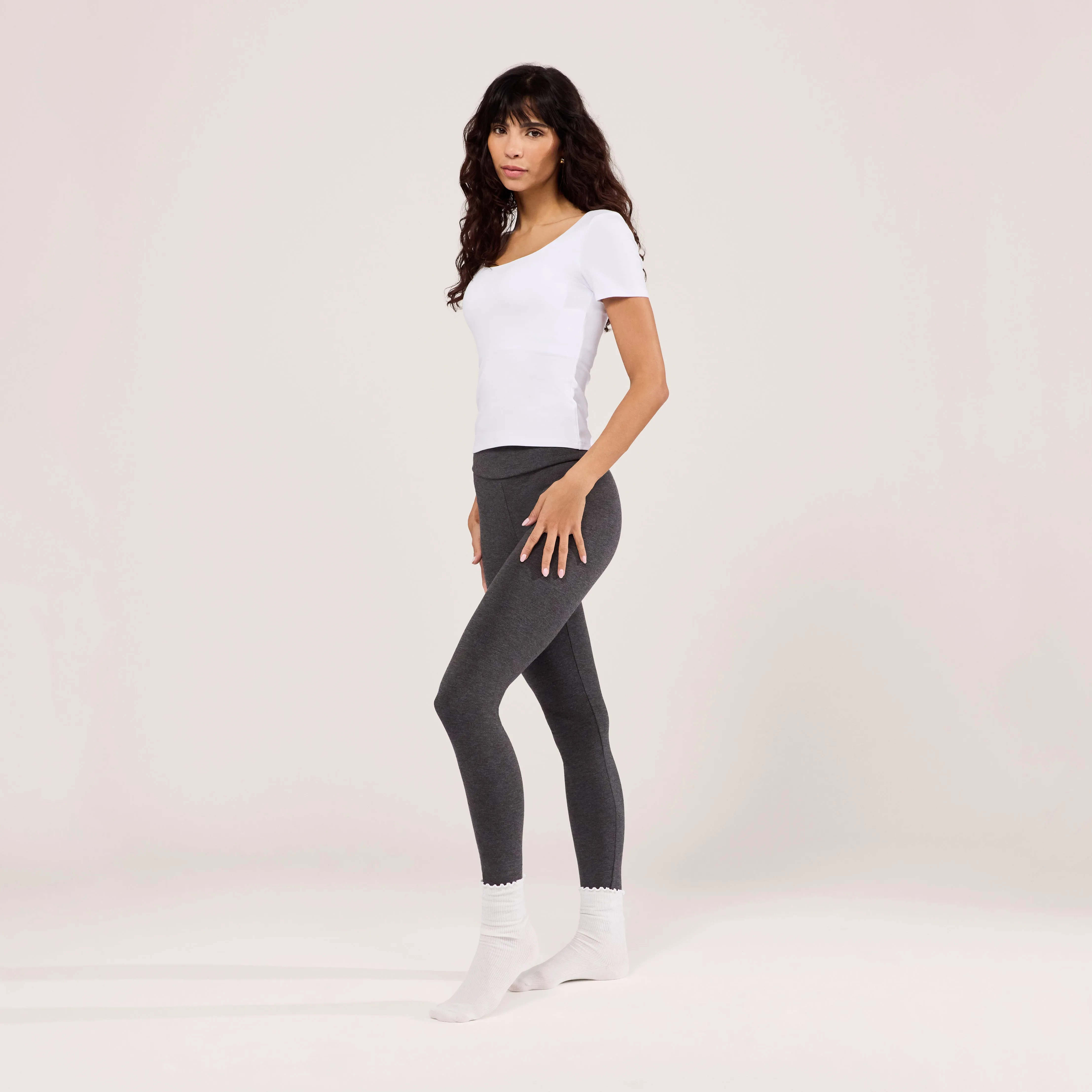 Lightweight Short Sleeve Top - White sold by LOVALL product image thumbnail 5