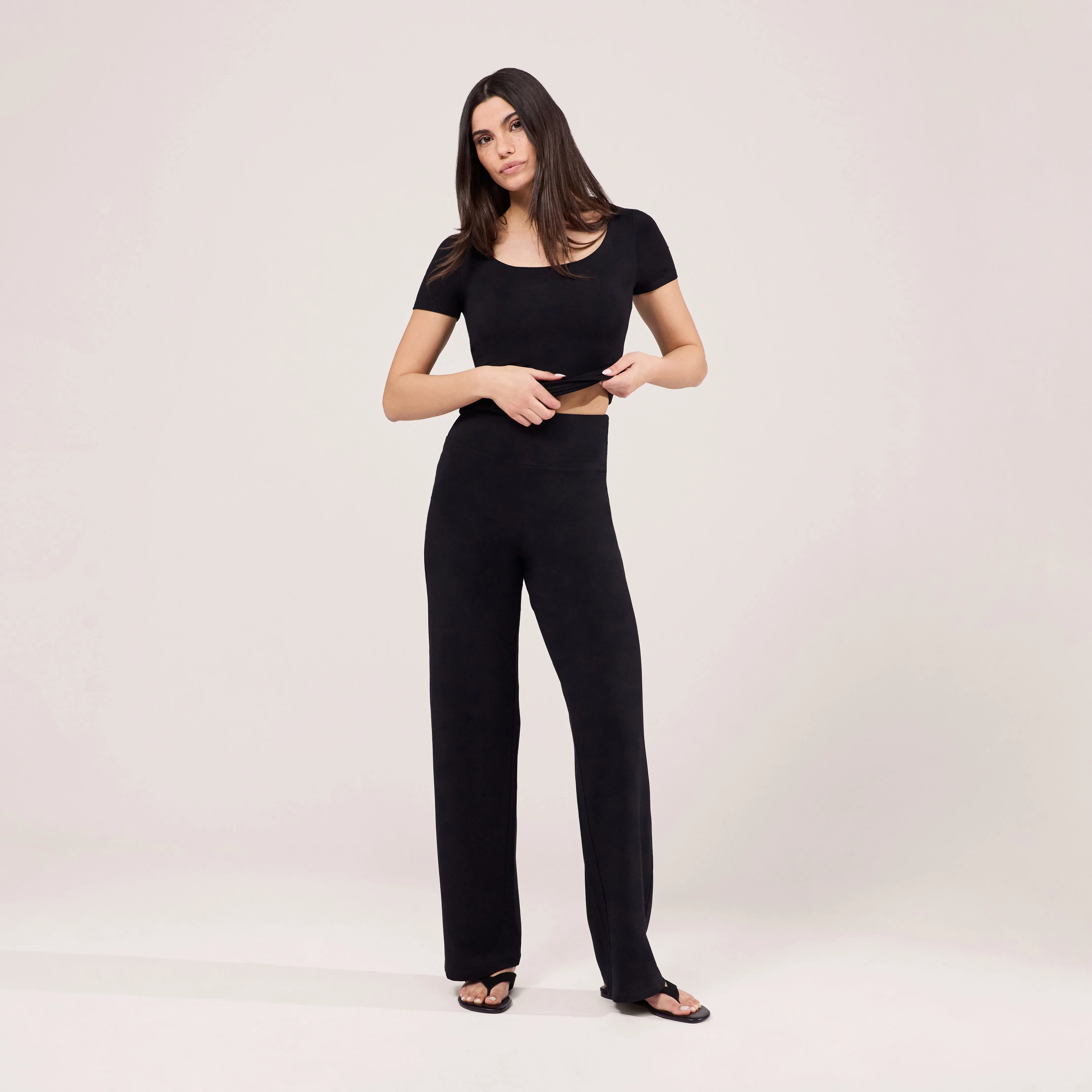 Lightweight Short Sleeve Top - Black sold by LOVALL product image thumbnail 3