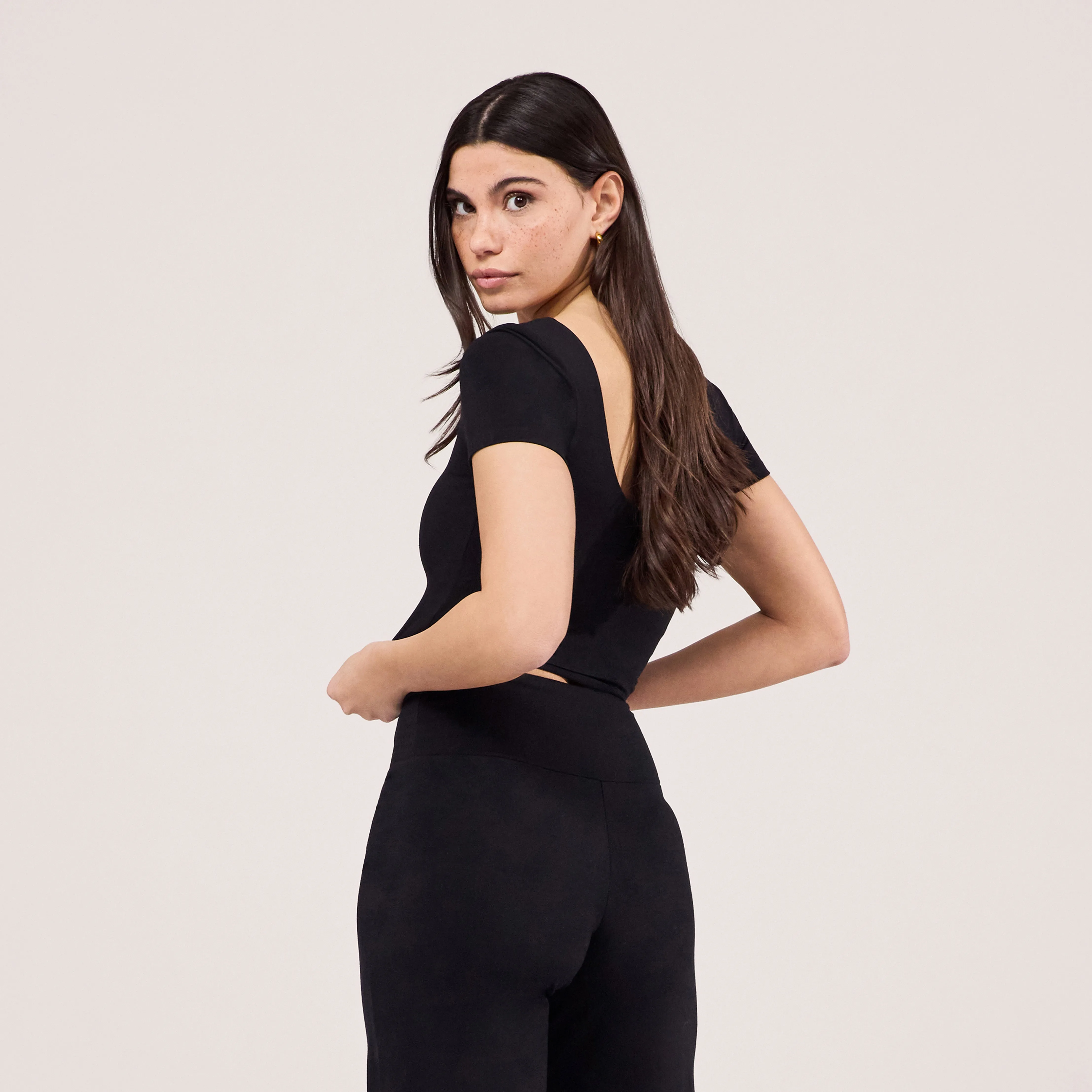 Lightweight Short Sleeve Top - Black sold by LOVALL product image thumbnail 4