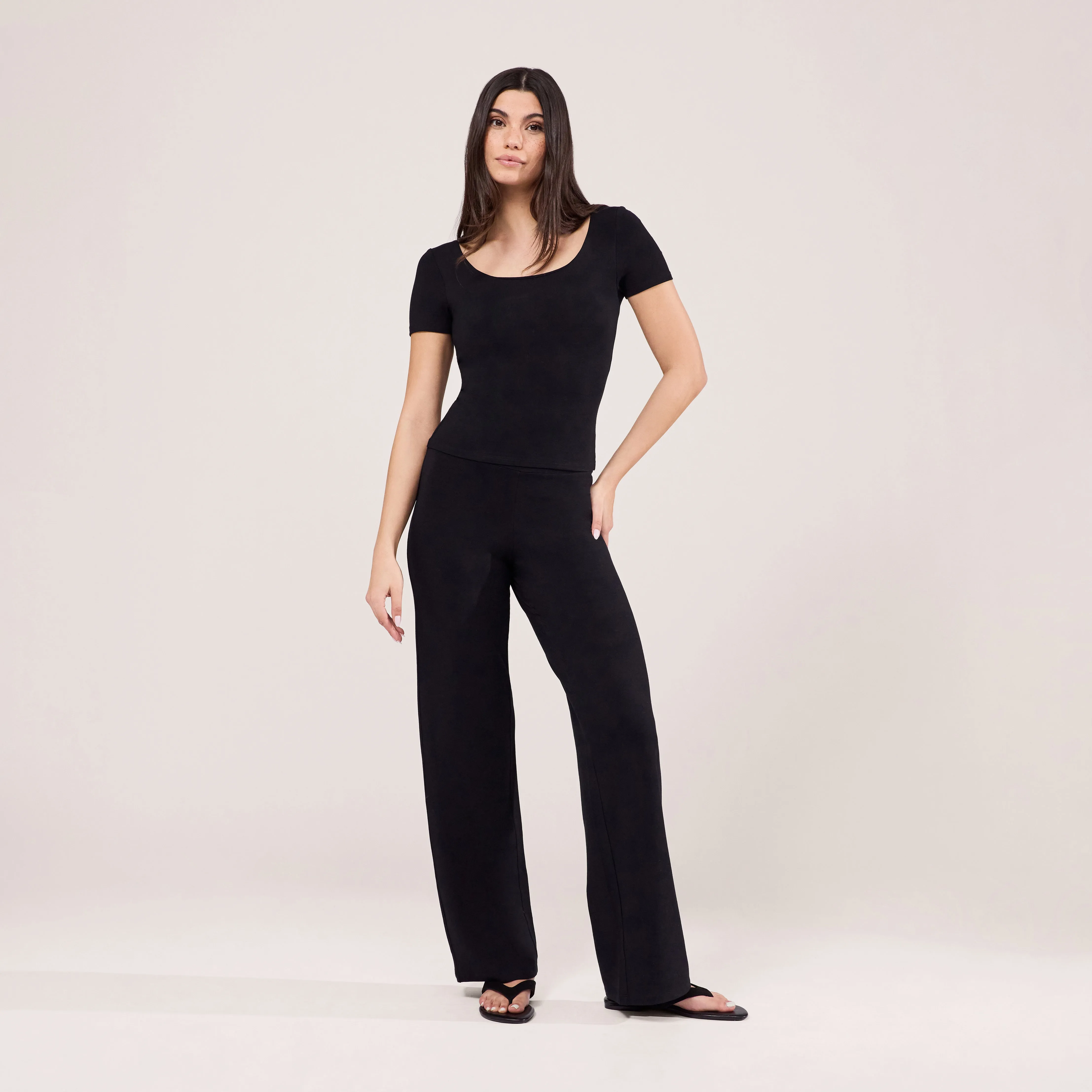 Lightweight Short Sleeve Top - Black sold by LOVALL product image thumbnail 2